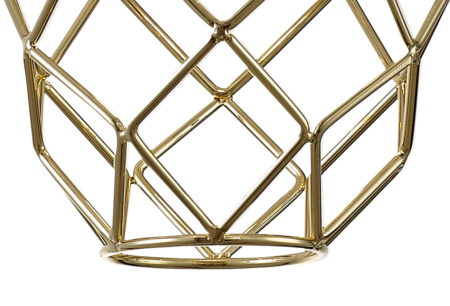 Peover Curved Cylinder Pendant, 1 x E27, Polished Brass