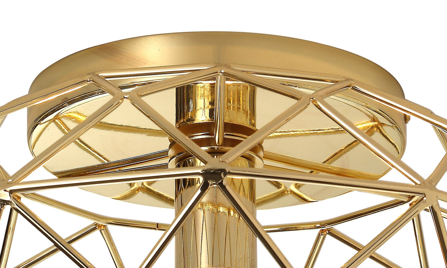 Peover Flush Ceiling, 1 x E27, Polished Brass