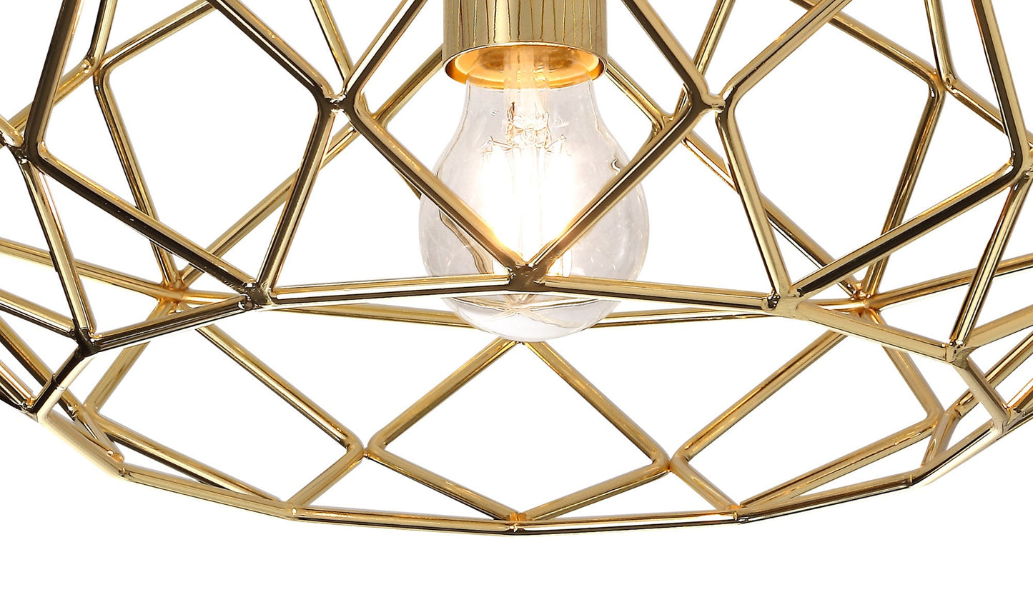 Peover Flush Ceiling, 1 x E27, Polished Brass