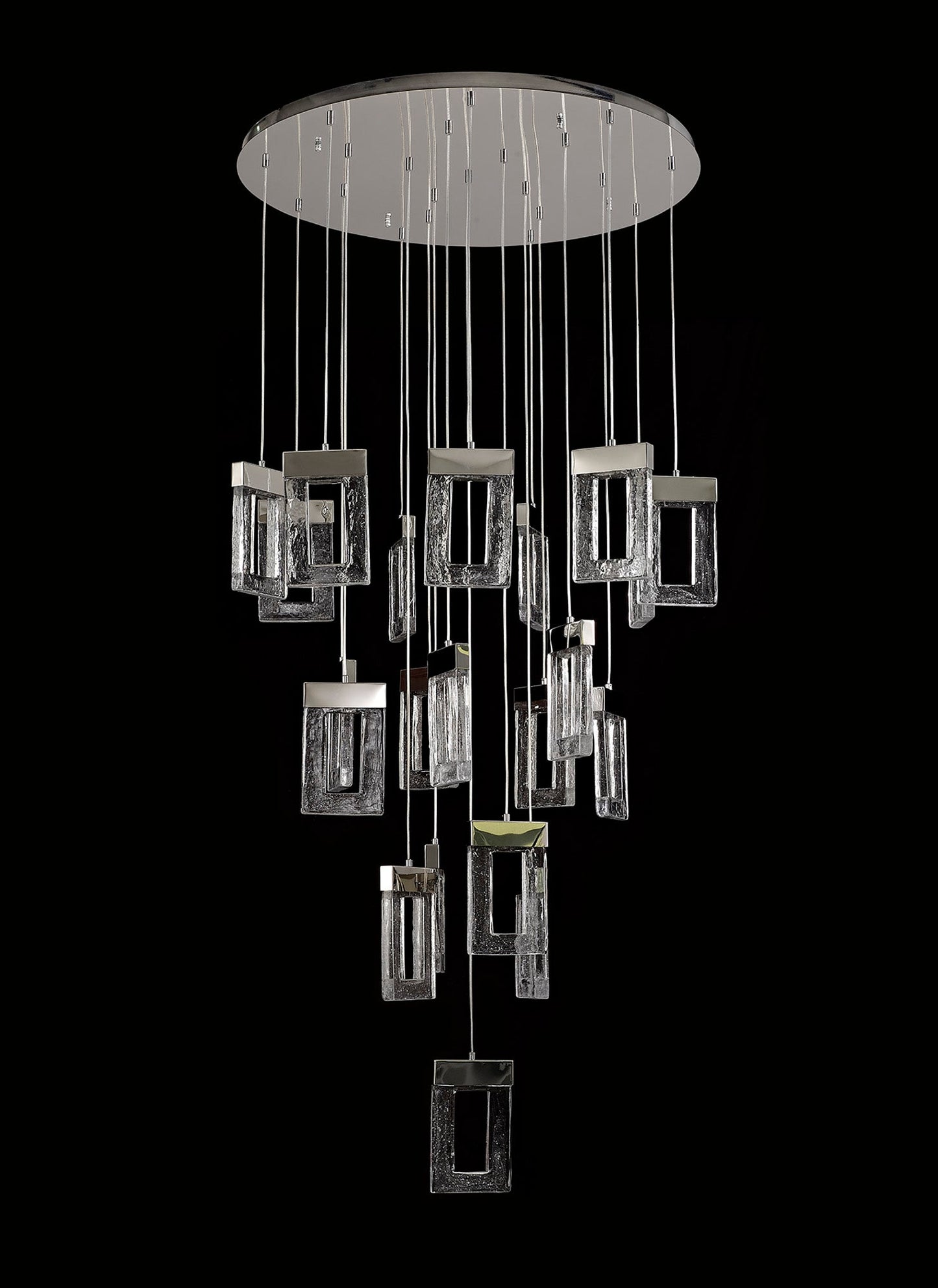 Plumley Pendant 5m, 21 x 4.5W LED, 3000K, 3360lm, Polished Chrome, 3yrs Warranty