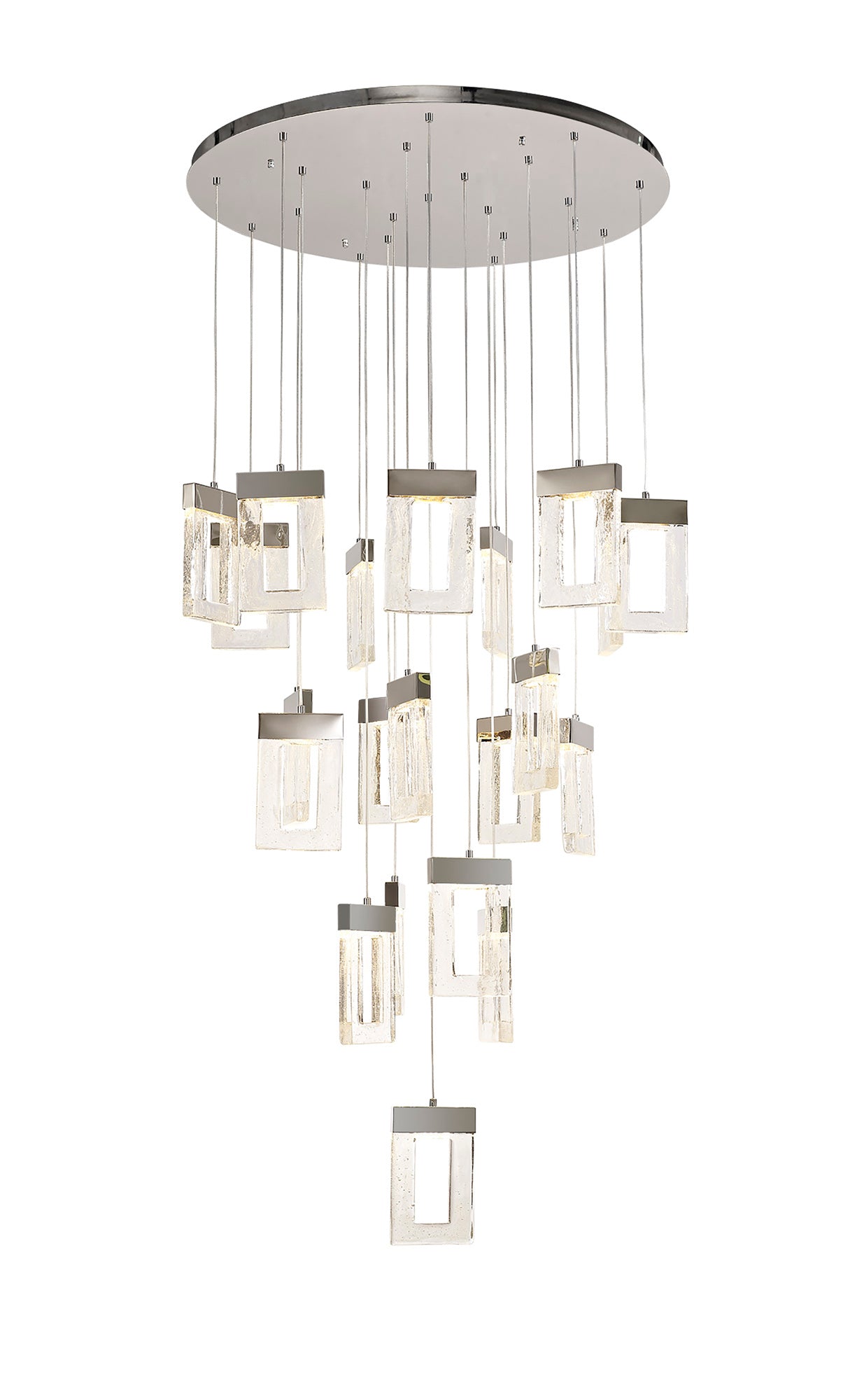 Plumley Pendant 5m, 21 x 4.5W LED, 3000K, 3360lm, Polished Chrome, 3yrs Warranty
