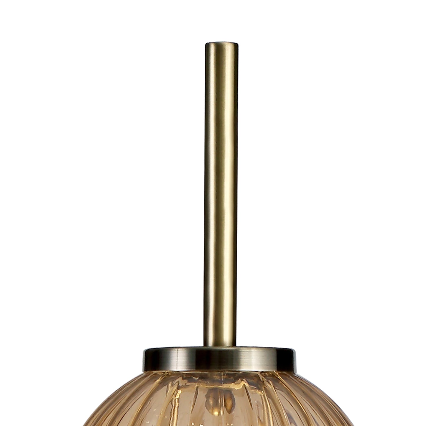 Quarry Table Lamp, 3 x G9, Antique Brass and Smoked & Amber Glass