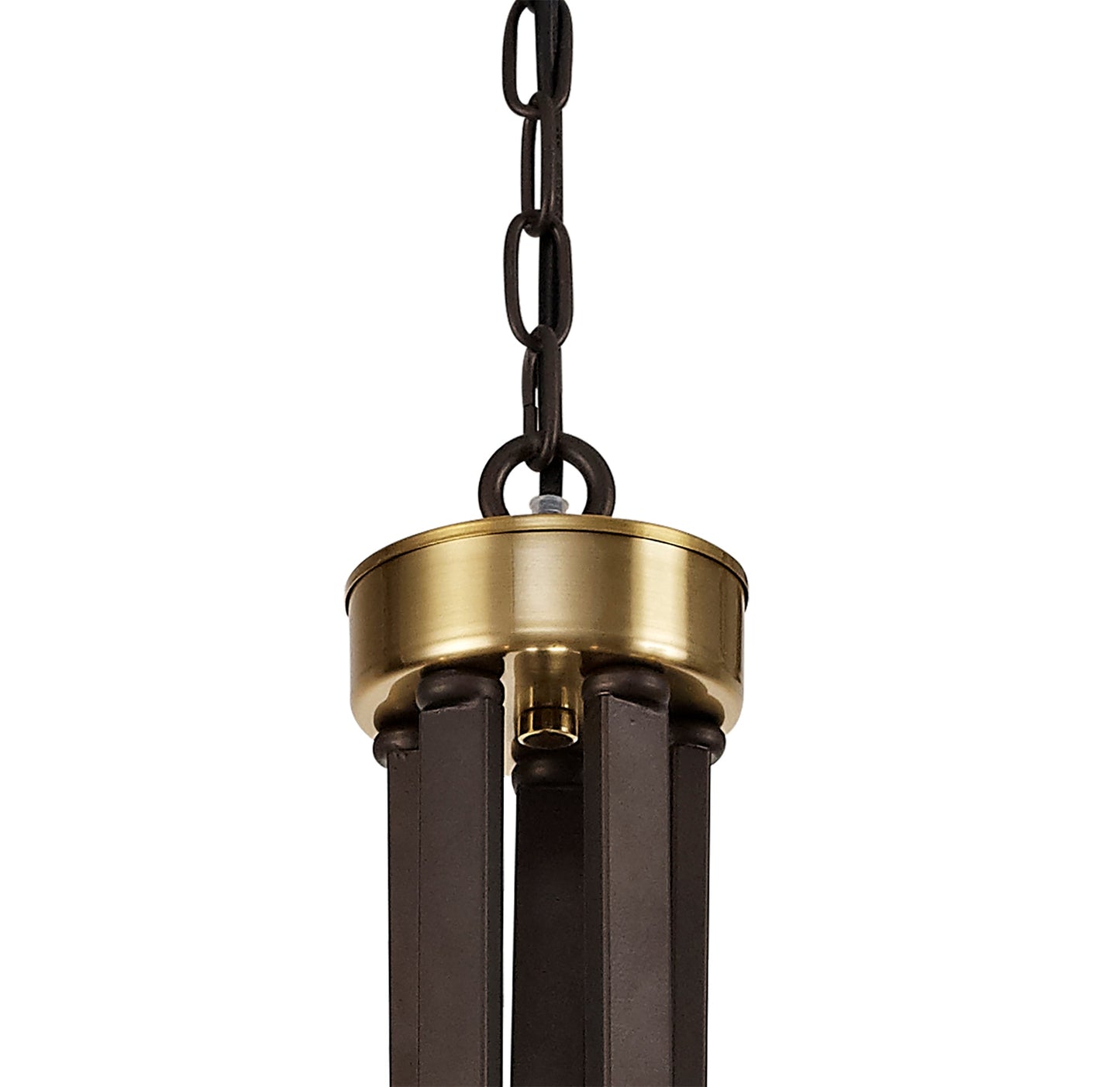 Roebuck Pendant 5 Light E27, Brown Oxide and Bronze With Clear Glass Shades