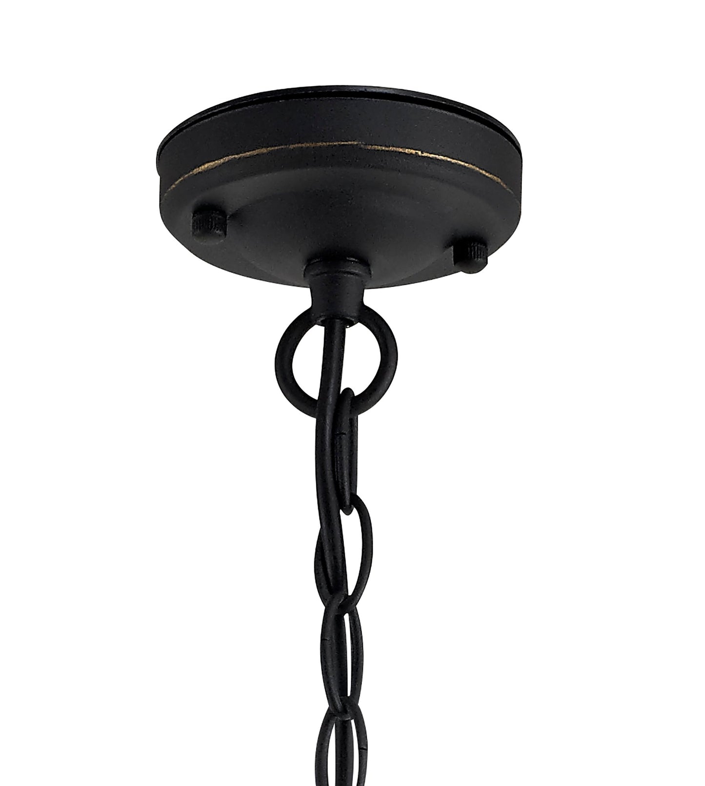 Rostherne Pendant, 1 x E27, Black and Gold With Seeded Clear Glass, IP54, 2yrs Warranty
