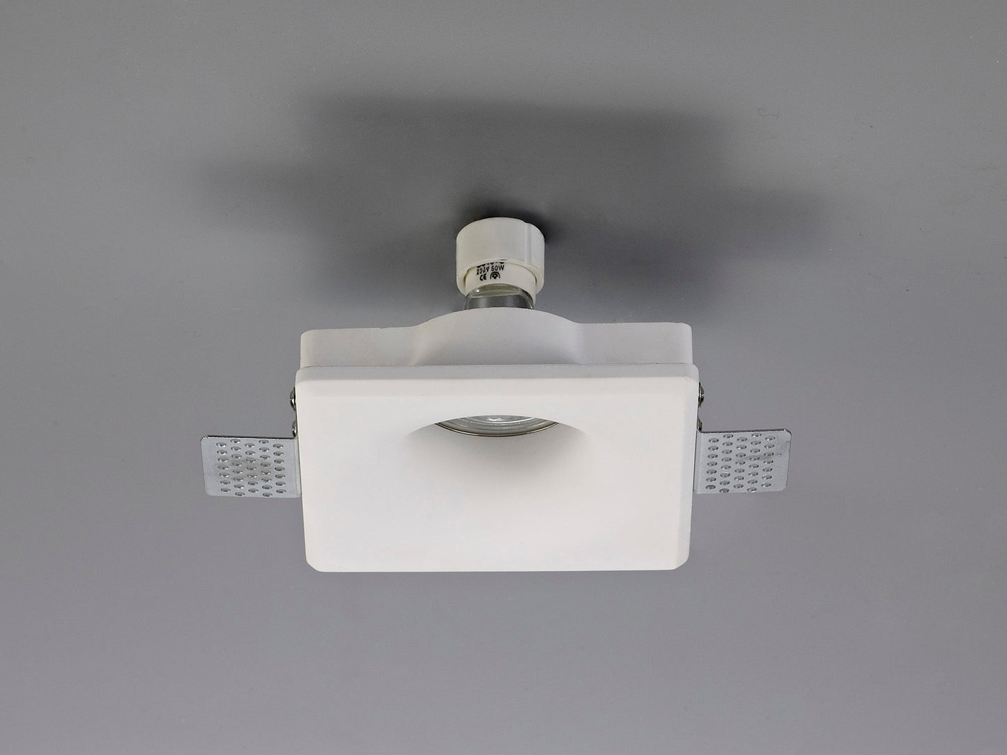 Russet Square Deep Recessed Spotlight, GU10, White Paintable Gypsum, Cut Out: L:123mmxW:123mm