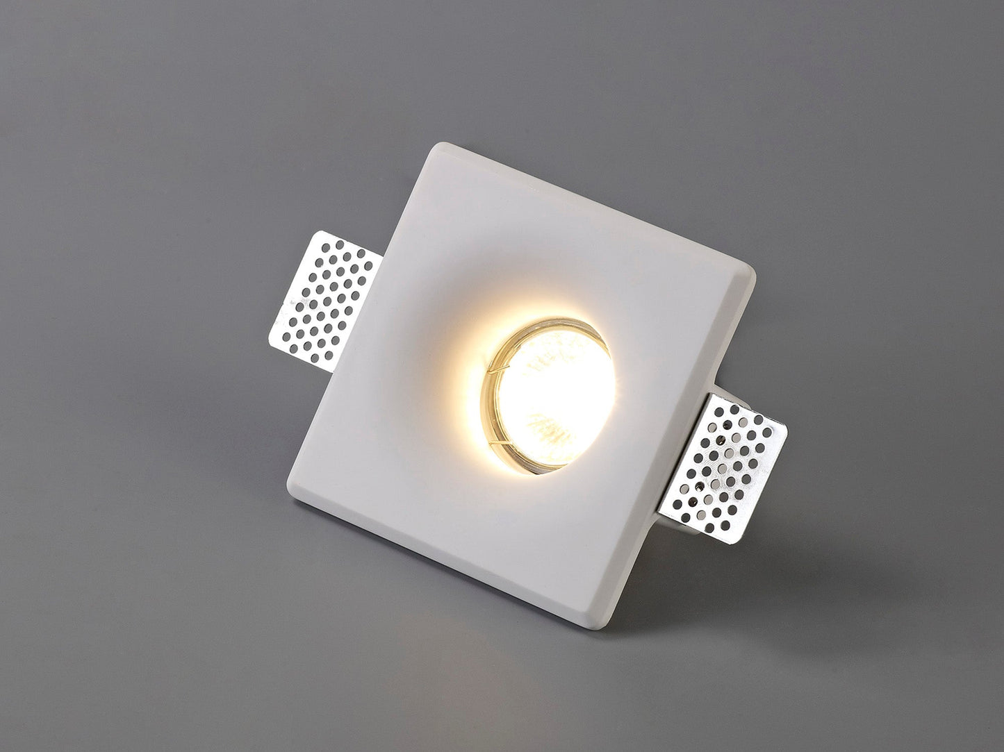 Russet Square Deep Recessed Spotlight, GU10, White Paintable Gypsum, Cut Out: L:123mmxW:123mm
