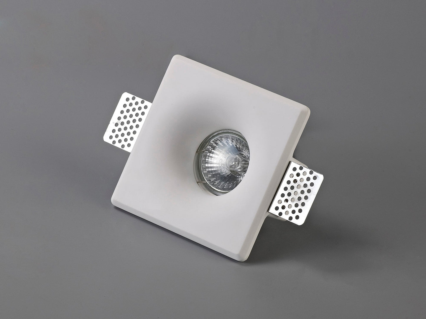 Russet Square Deep Recessed Spotlight, GU10, White Paintable Gypsum, Cut Out: L:123mmxW:123mm