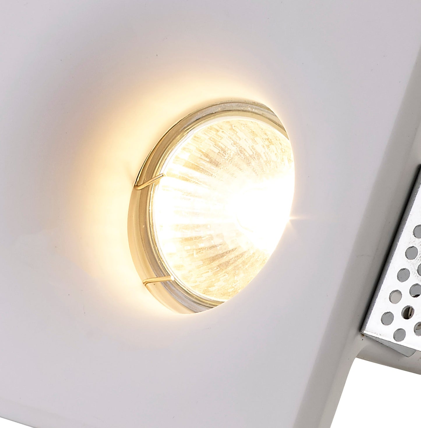 Russet Square Deep Recessed Spotlight, GU10, White Paintable Gypsum, Cut Out: L:123mmxW:123mm