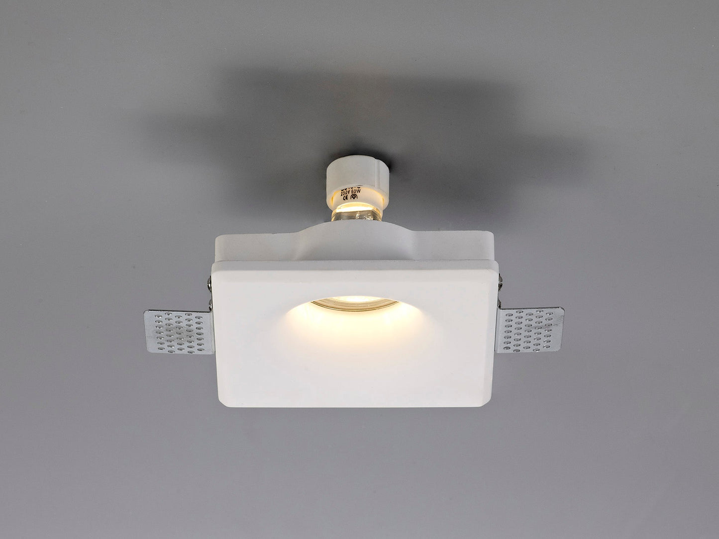 Russet Square Deep Recessed Spotlight, GU10, White Paintable Gypsum, Cut Out: L:123mmxW:123mm