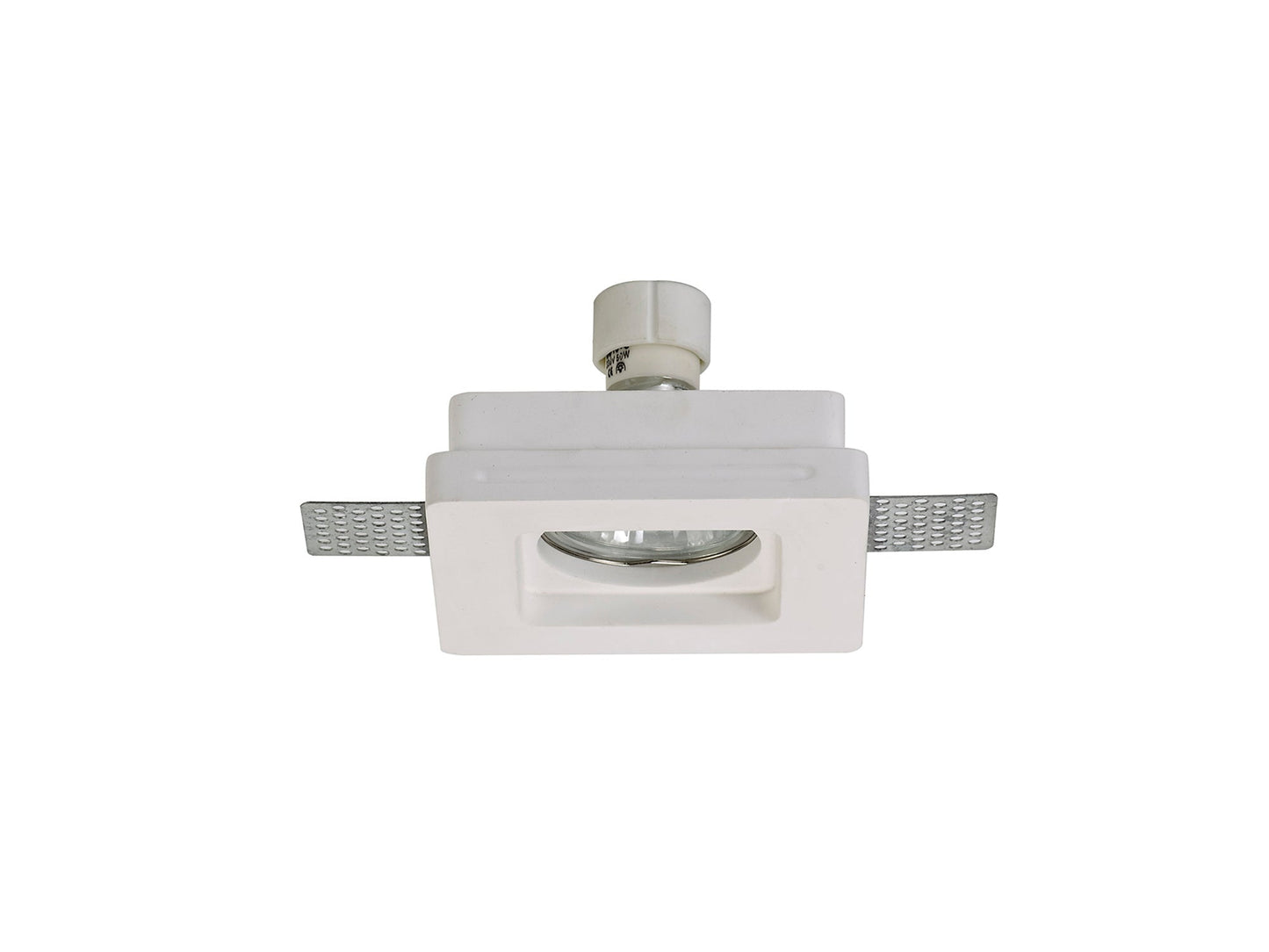 Russet Square Stepped Recessed Spotlight, GU10, White Paintable Gypsum, Cut Out: L:103mmxW:103mm