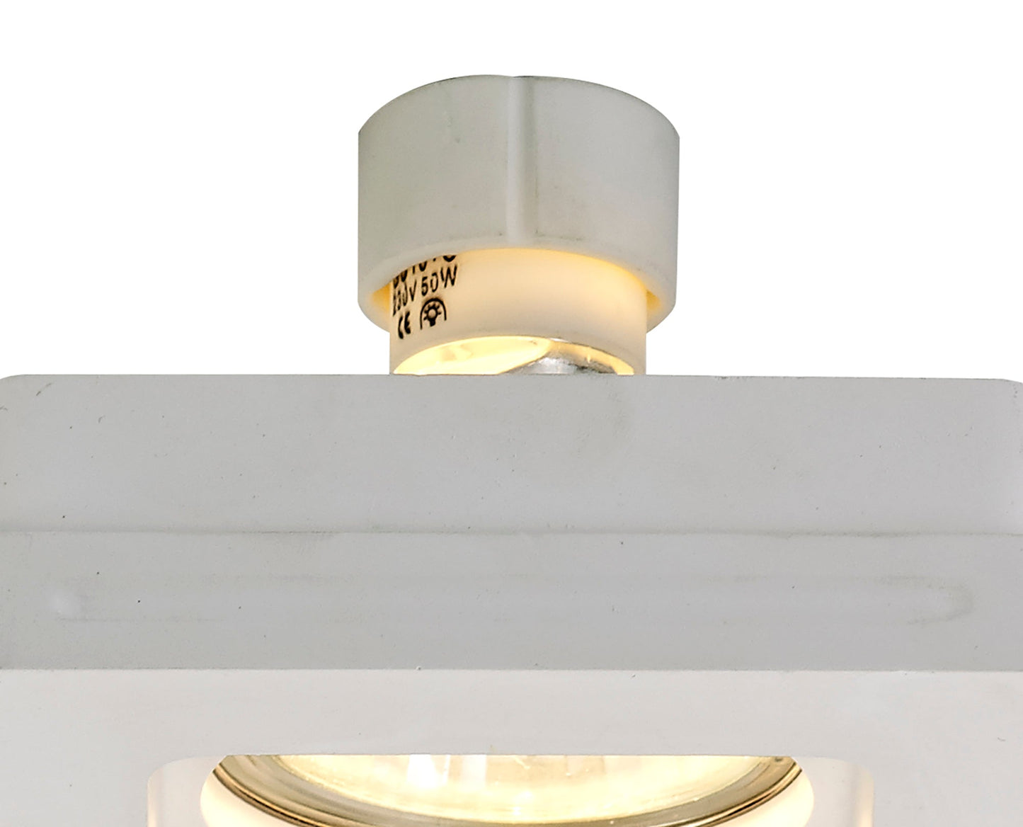 Russet Square Stepped Recessed Spotlight, GU10, White Paintable Gypsum, Cut Out: L:103mmxW:103mm