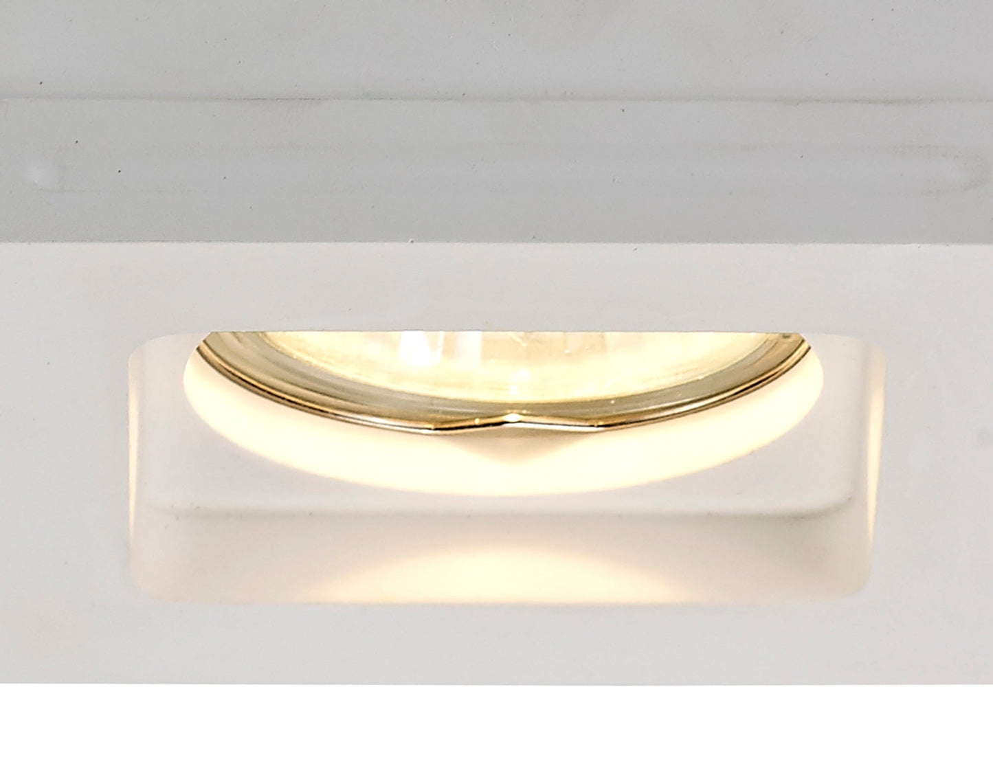 Russet Square Stepped Recessed Spotlight, GU10, White Paintable Gypsum, Cut Out: L:103mmxW:103mm