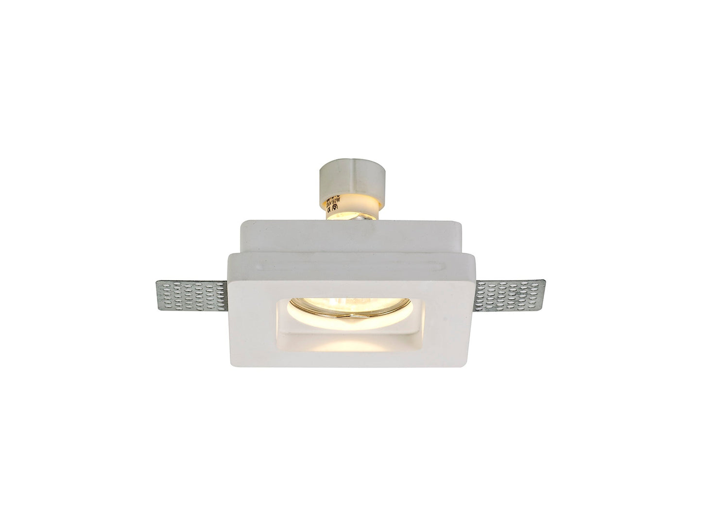Russet Square Stepped Recessed Spotlight, GU10, White Paintable Gypsum, Cut Out: L:103mmxW:103mm