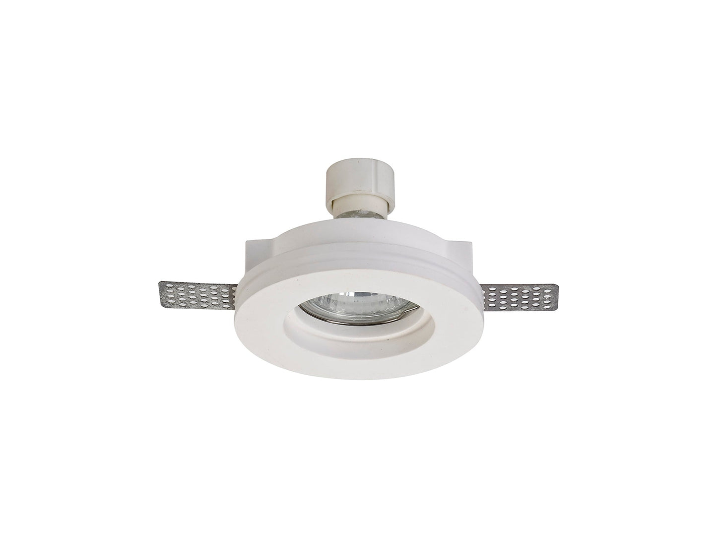 Russet Round Stepped Recessed Spotlight, GU10, White Paintable Gypsum, Cut Out: D:103mm