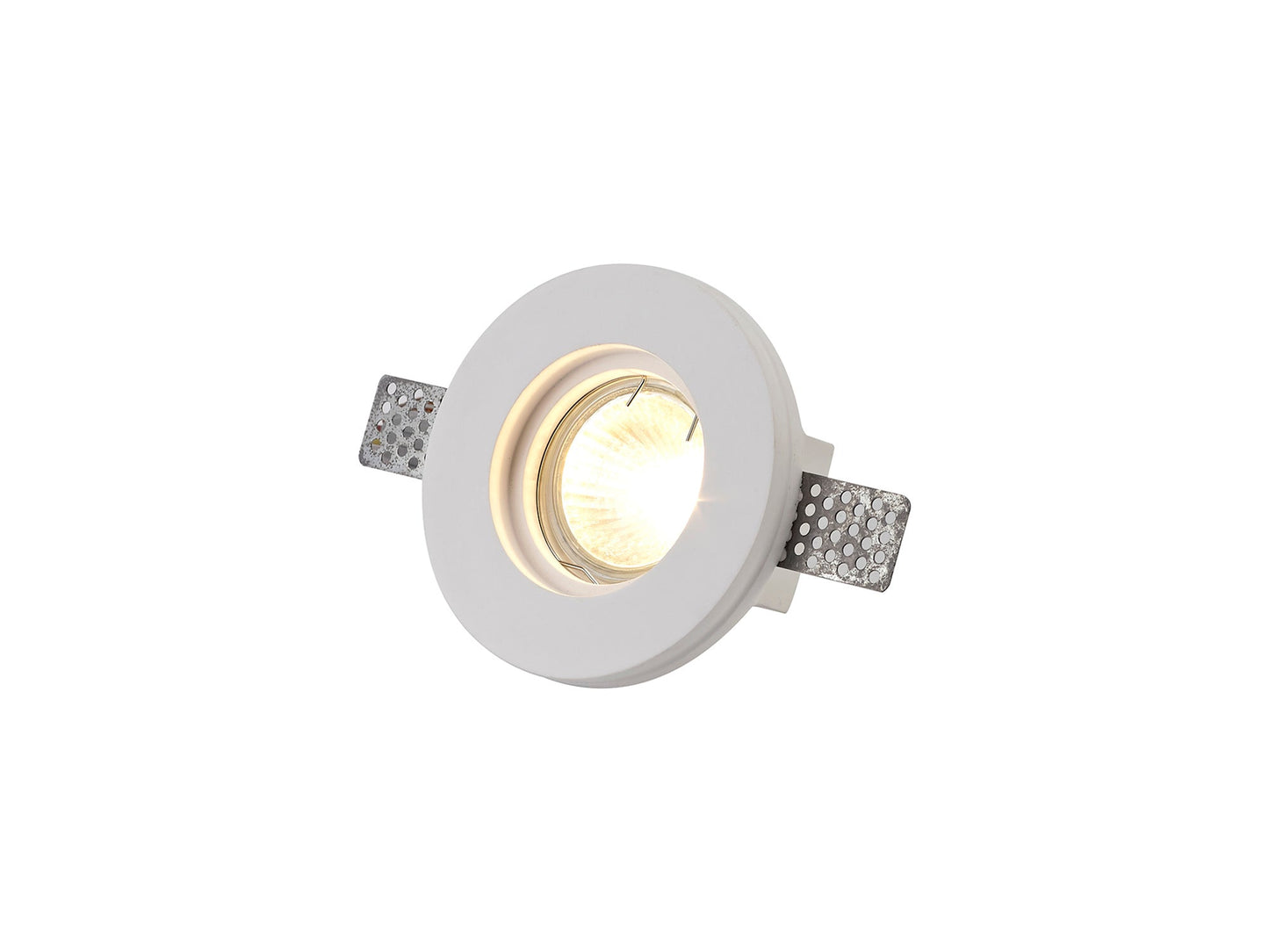 Russet Round Stepped Recessed Spotlight, GU10, White Paintable Gypsum, Cut Out: D:103mm