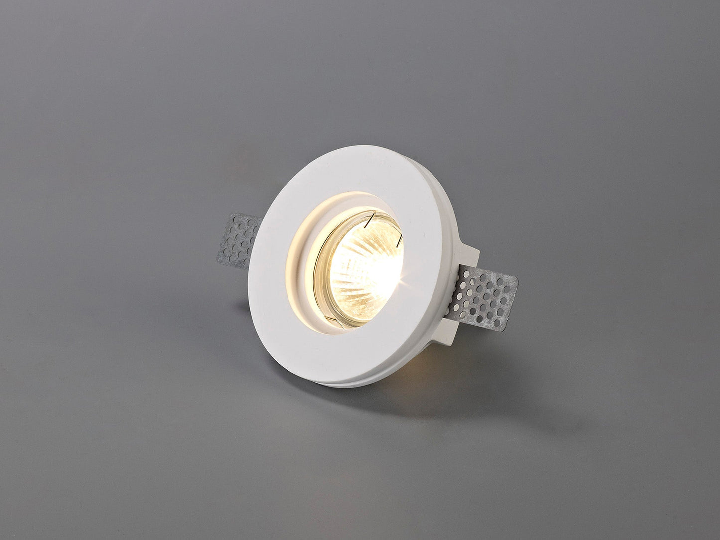 Russet Round Stepped Recessed Spotlight, GU10, White Paintable Gypsum, Cut Out: D:103mm