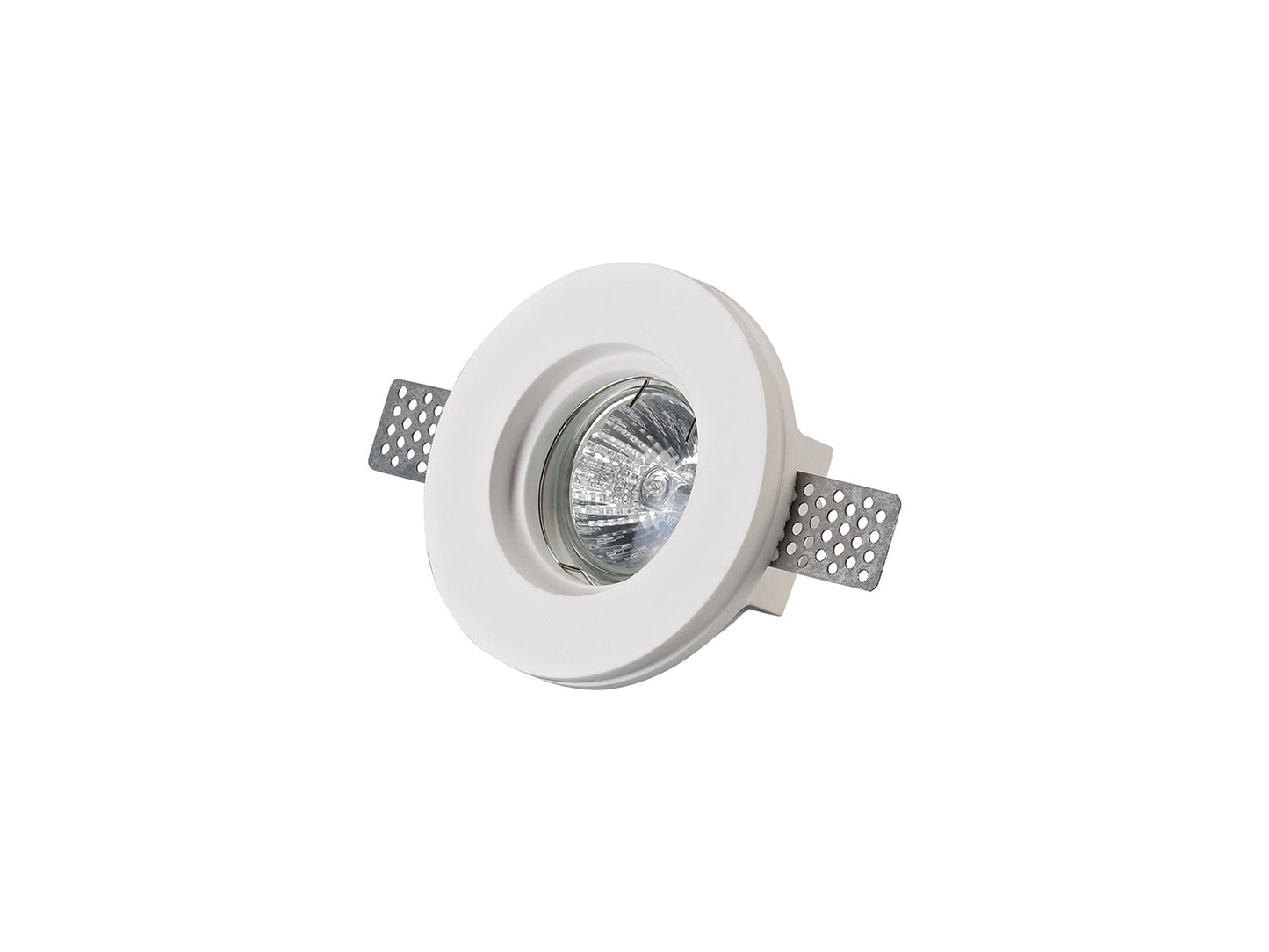 Russet Round Stepped Recessed Spotlight, GU10, White Paintable Gypsum, Cut Out: D:103mm