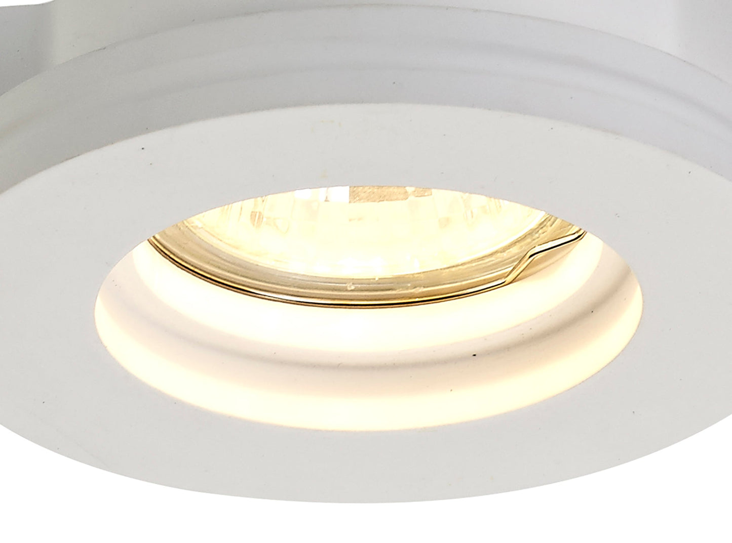 Russet Round Stepped Recessed Spotlight, GU10, White Paintable Gypsum, Cut Out: D:103mm