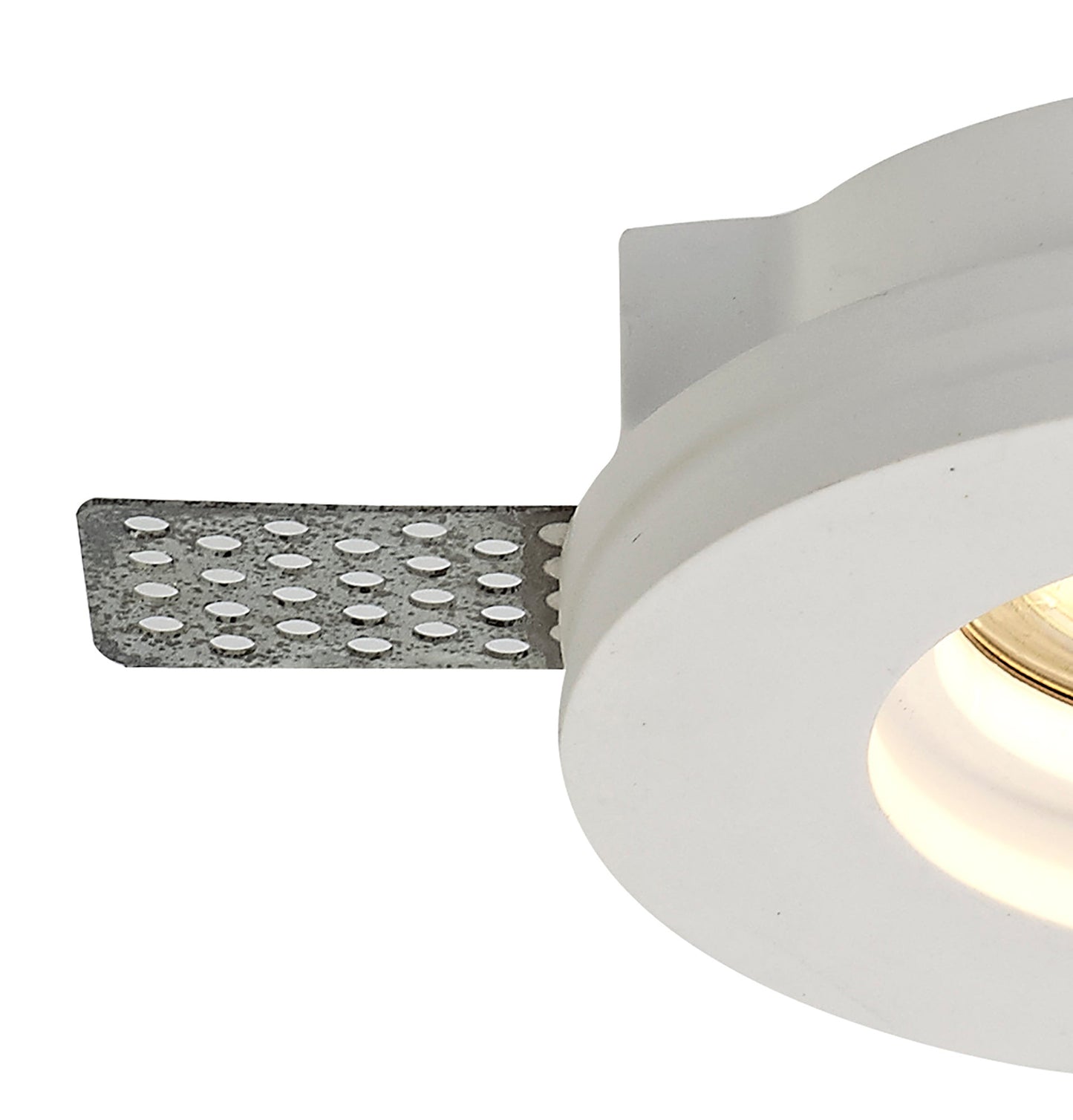 Russet Round Stepped Recessed Spotlight, GU10, White Paintable Gypsum, Cut Out: D:103mm