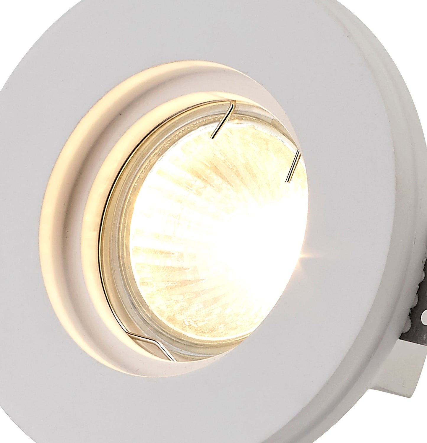 Russet Round Stepped Recessed Spotlight, GU10, White Paintable Gypsum, Cut Out: D:103mm