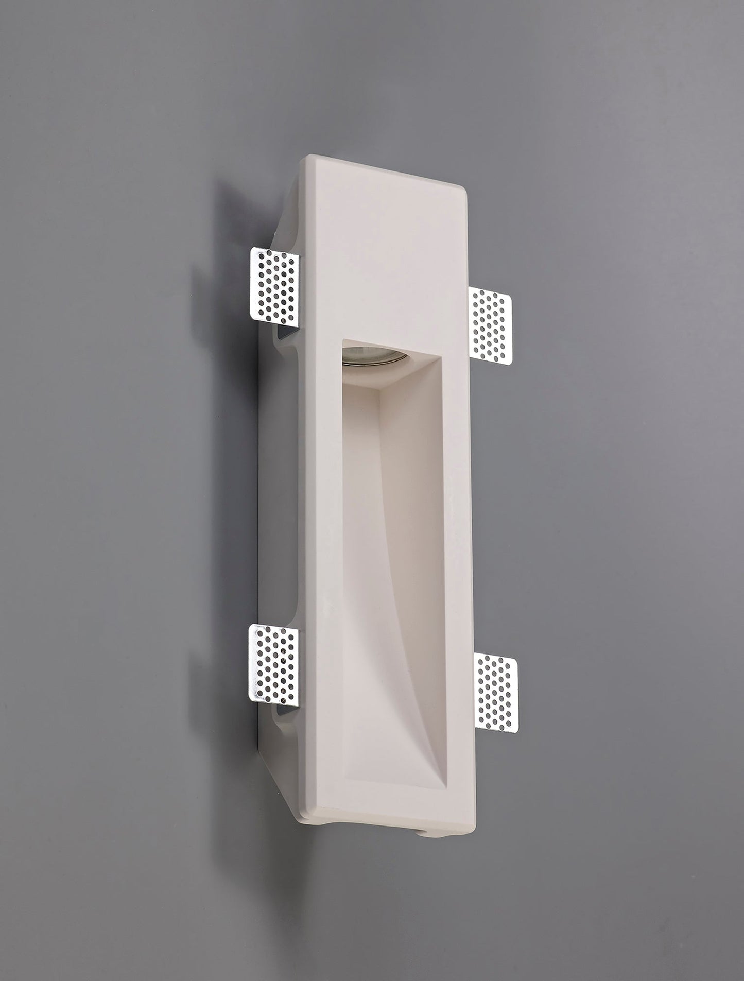 Russet Medium Recessed Wall Lamp, 1 x GU10, White Paintable Gypsum, Cut Out: L:353mmxW:103mm