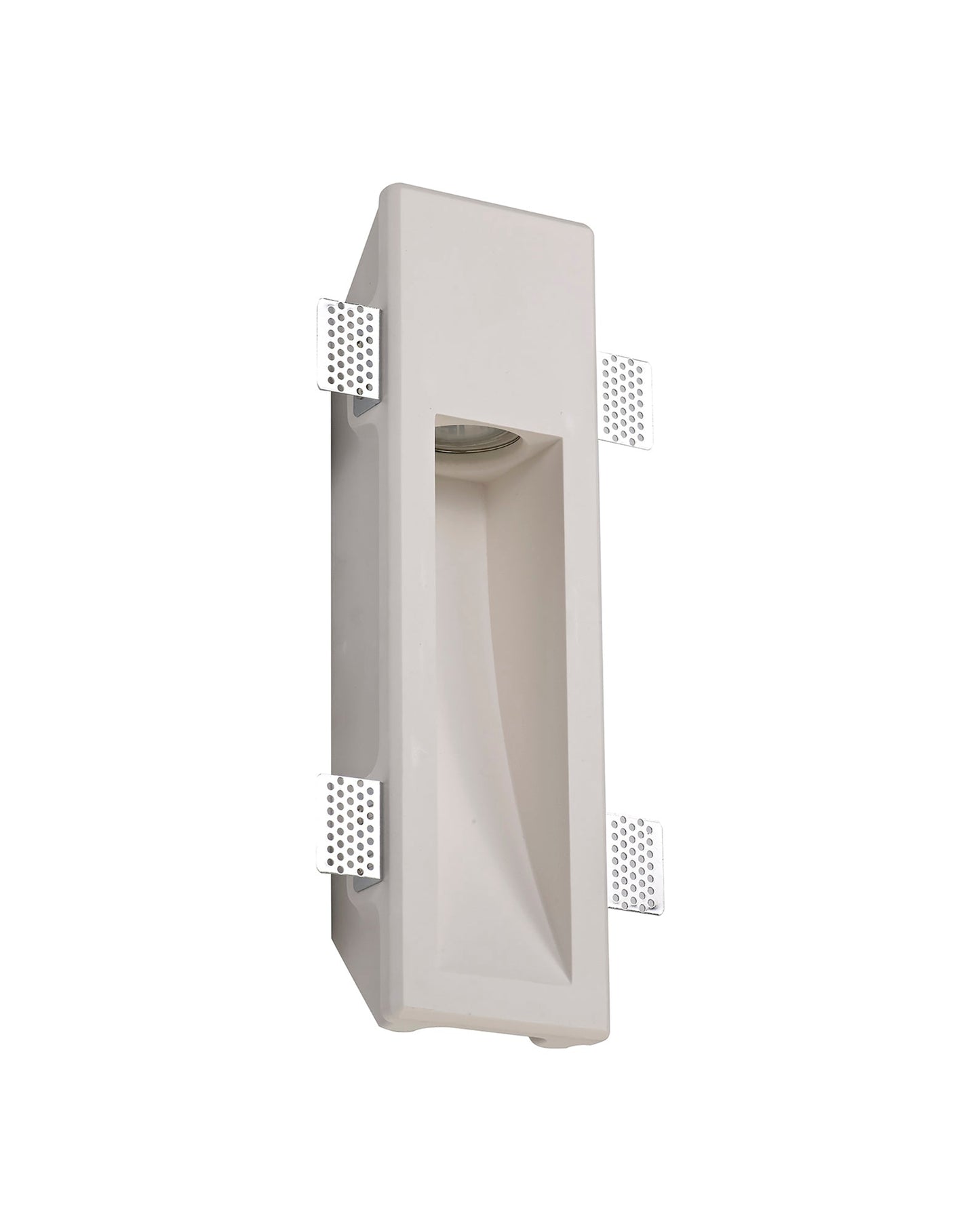 Russet Medium Recessed Wall Lamp, 1 x GU10, White Paintable Gypsum, Cut Out: L:353mmxW:103mm