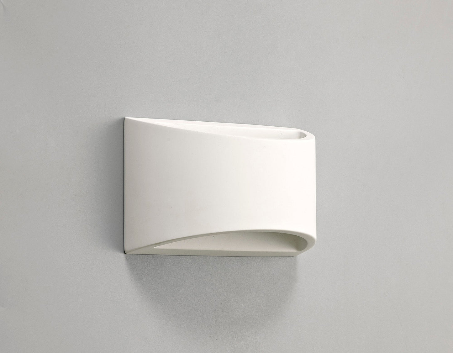 Russet Rectangular Wall Lamp, 1 x G9, White Paintable Gypsum