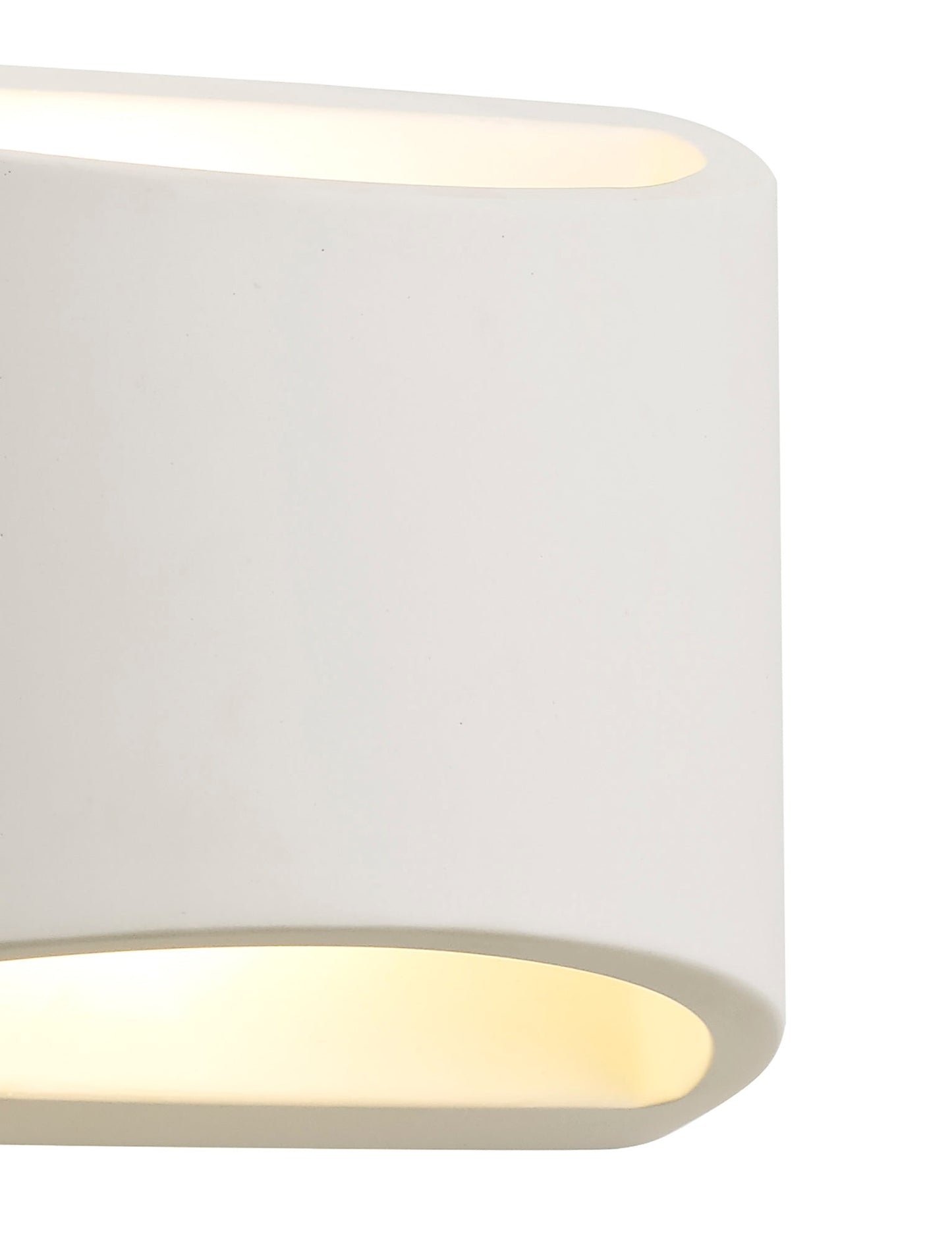Russet Rectangular Wall Lamp, 1 x G9, White Paintable Gypsum
