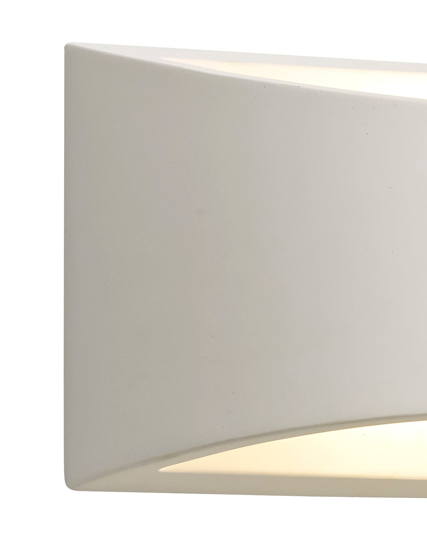 Russet Rectangular Wall Lamp, 1 x G9, White Paintable Gypsum