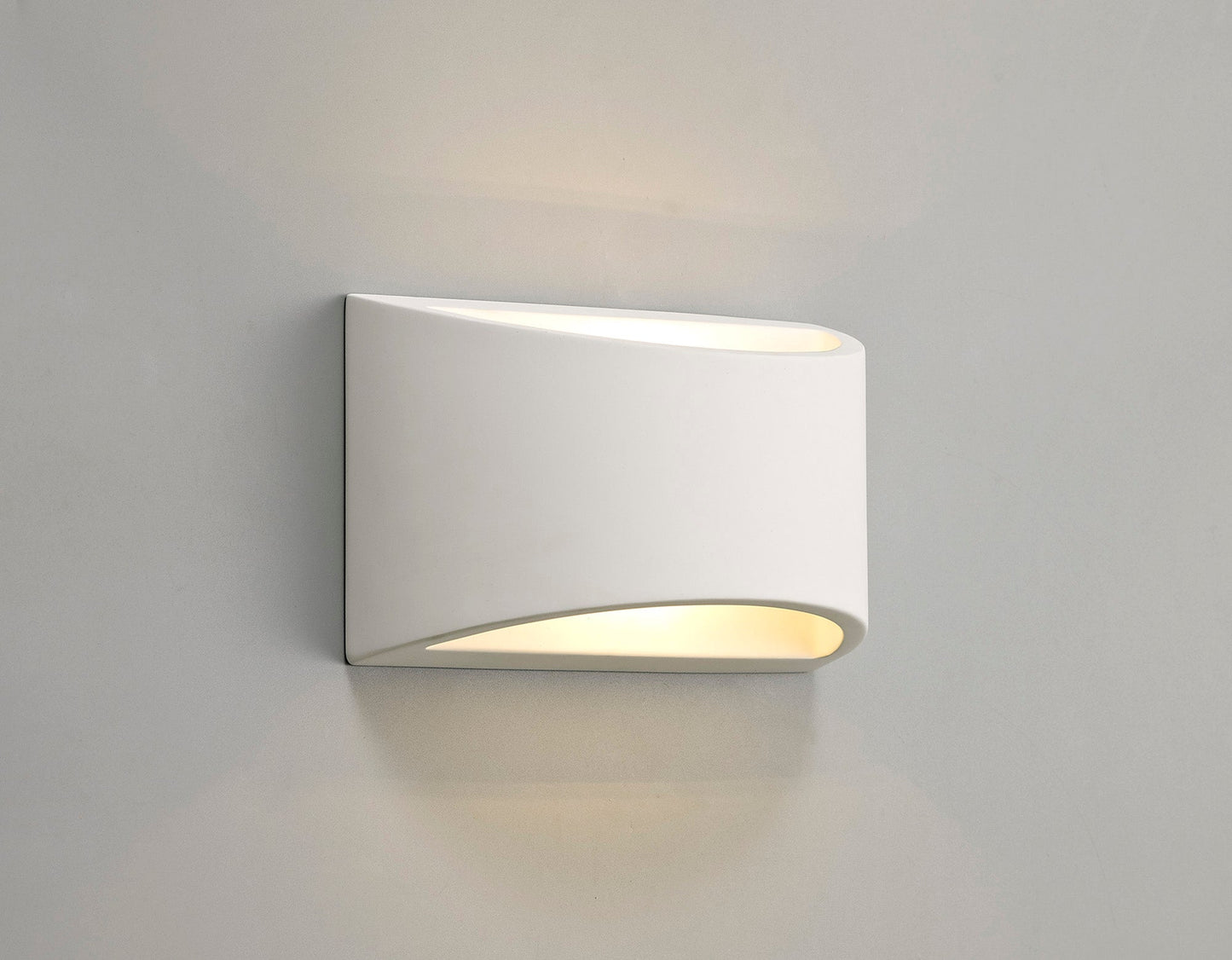 Russet Rectangular Wall Lamp, 1 x G9, White Paintable Gypsum