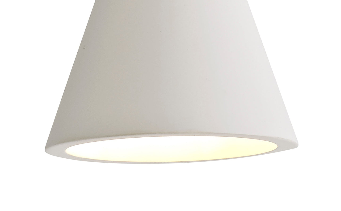 Russet Pendant, 1 x E27, White Paintable Gypsum