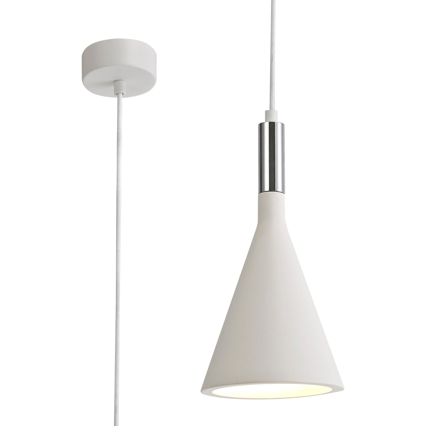 Russet Pendant, 1 x E27, White Paintable Gypsum