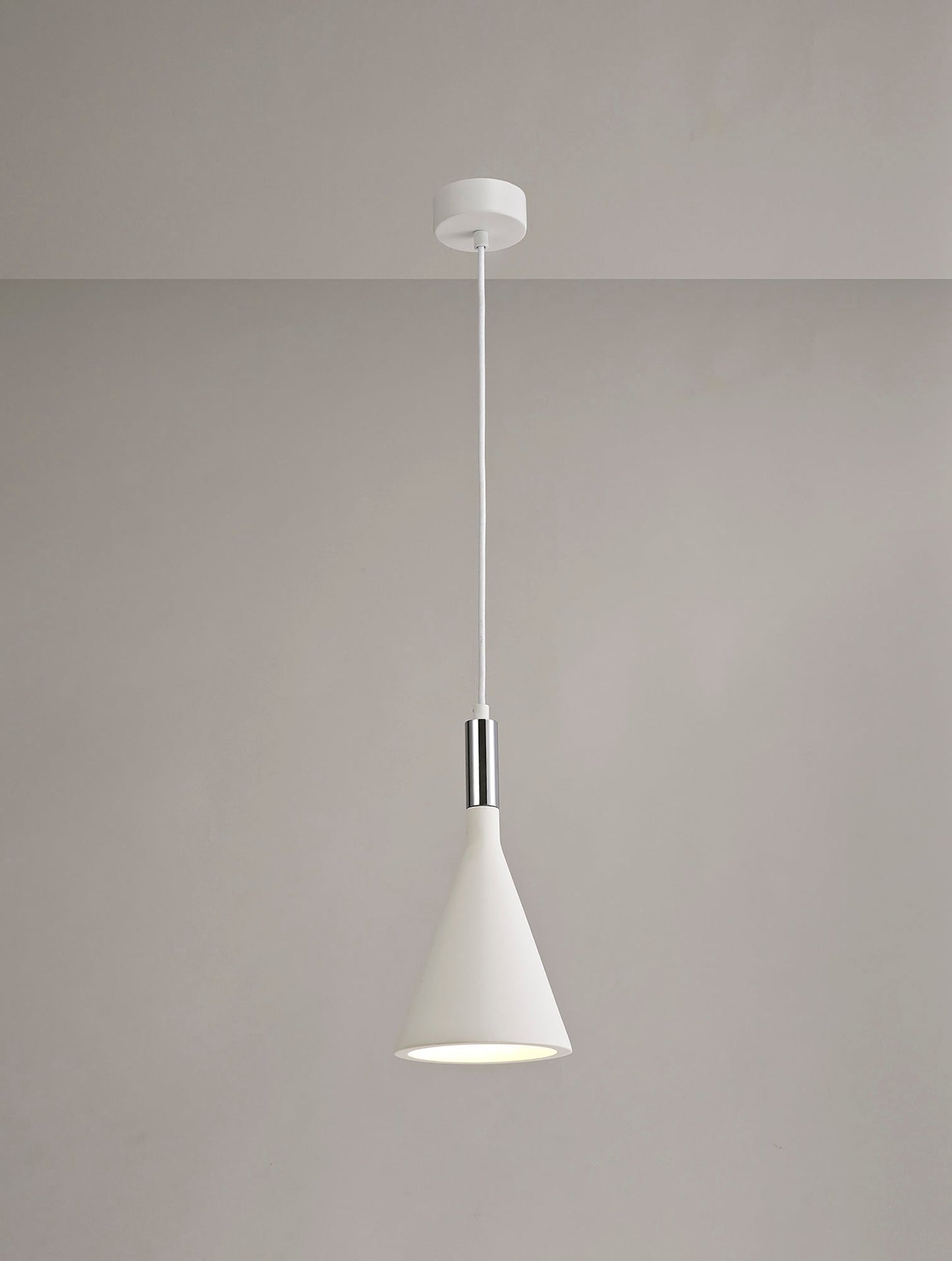 Russet Pendant, 1 x E27, White Paintable Gypsum
