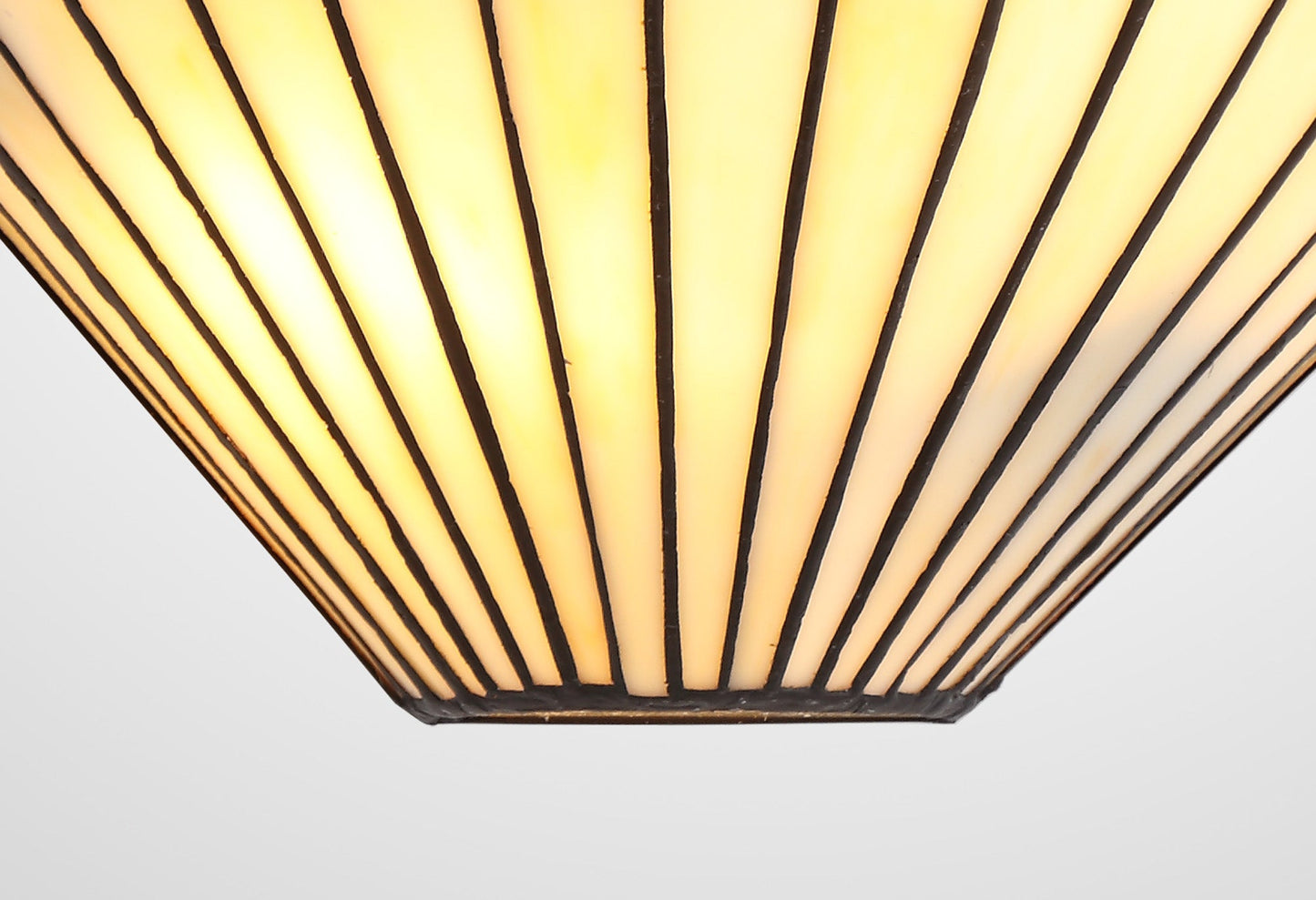 Rydal Tiffany Wall Lamp, 2 x E14, Amber and Cream and Crystal