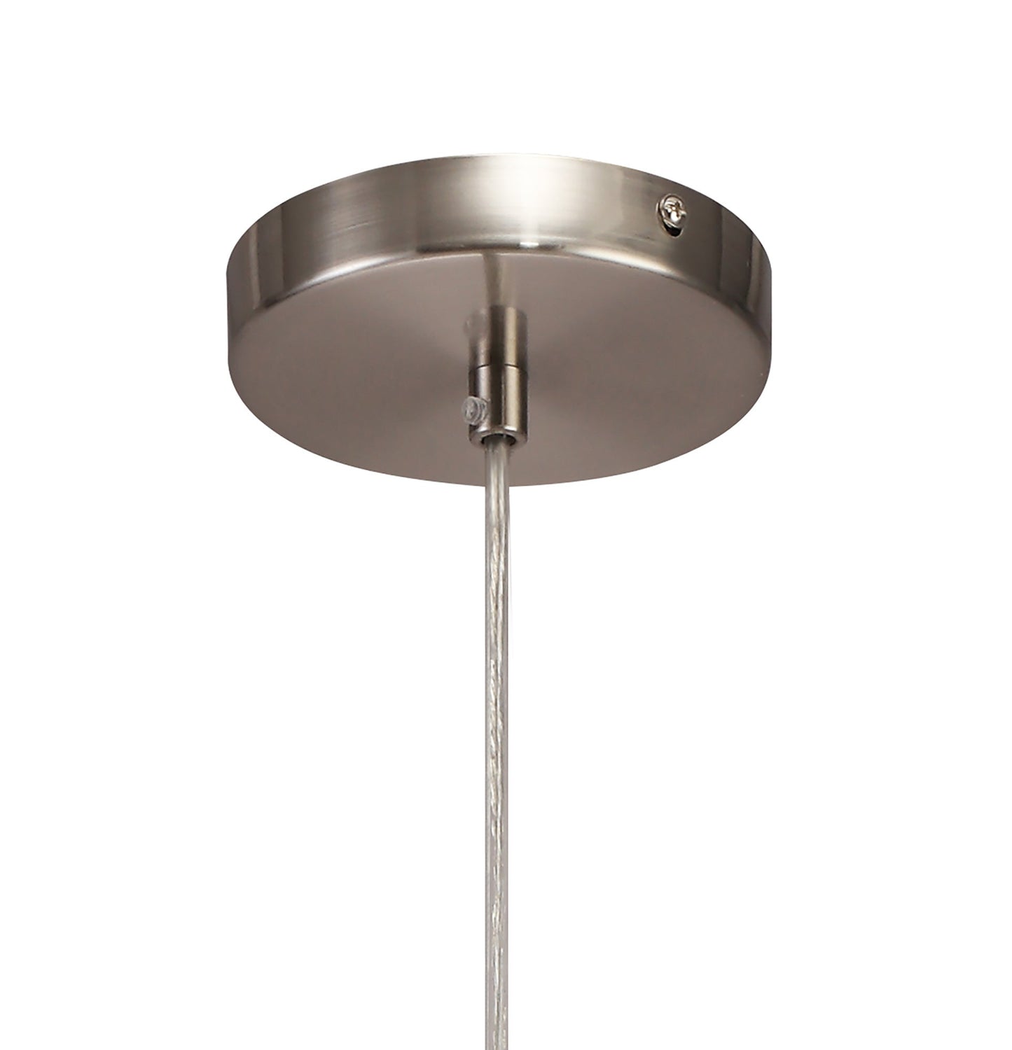 Saltney 1 Light Pendant E27 With 35cm Tiffany Shade, Cream and Grey and Crystal Centre and Satin Nickel Brass Trim and Satin Nickel
