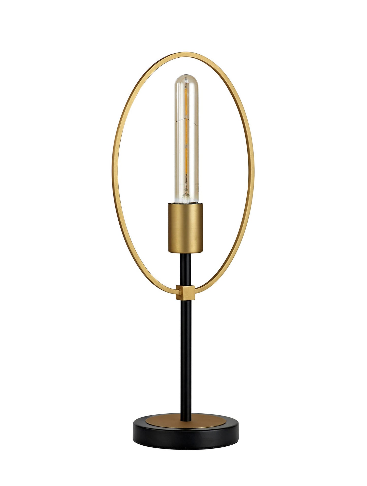 Sandbach Table Lamp, 1 Light E27, Sand Gold and Matt Black