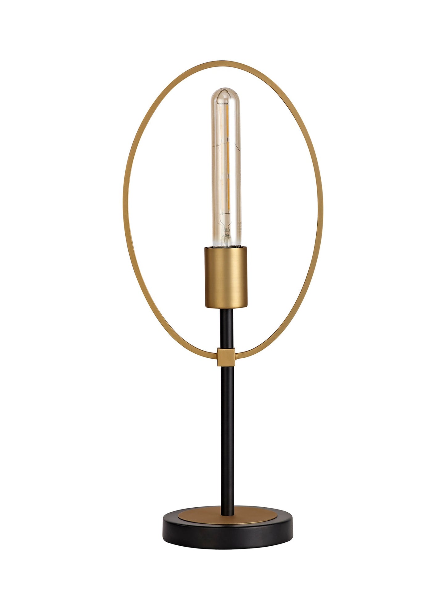 Sandbach Table Lamp, 1 Light E27, Sand Gold and Matt Black