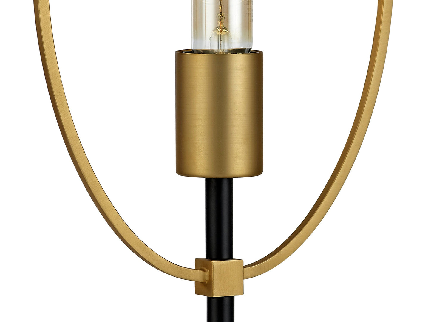Sandbach Table Lamp, 1 Light E27, Sand Gold and Matt Black