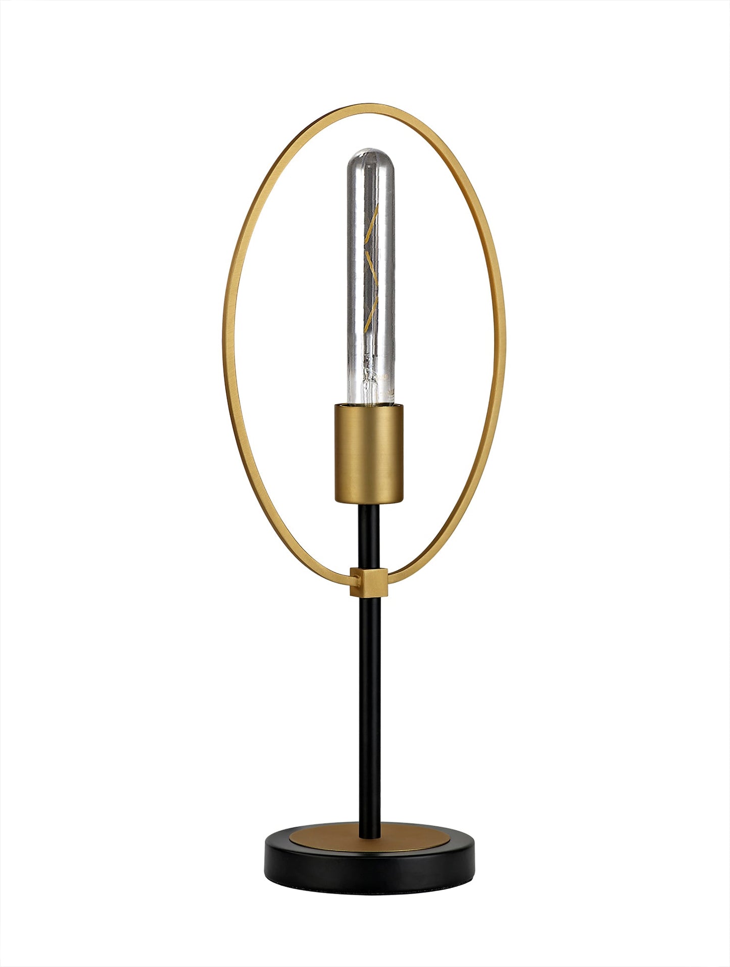 Sandbach Table Lamp, 1 Light E27, Sand Gold and Matt Black