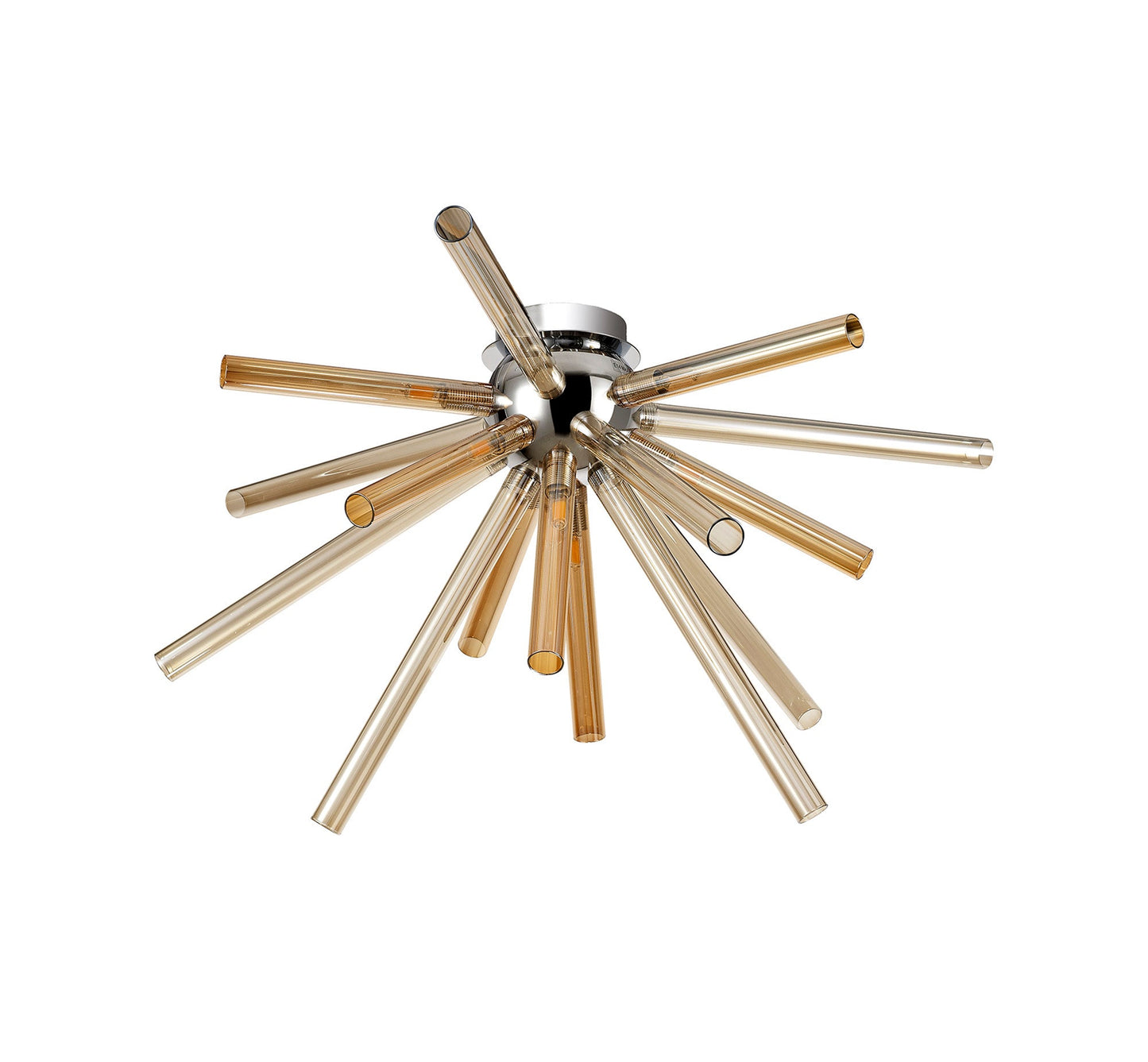 Sandiway Semi-Flush 8 Light G9, Amber & Champagne and Polished Chrome