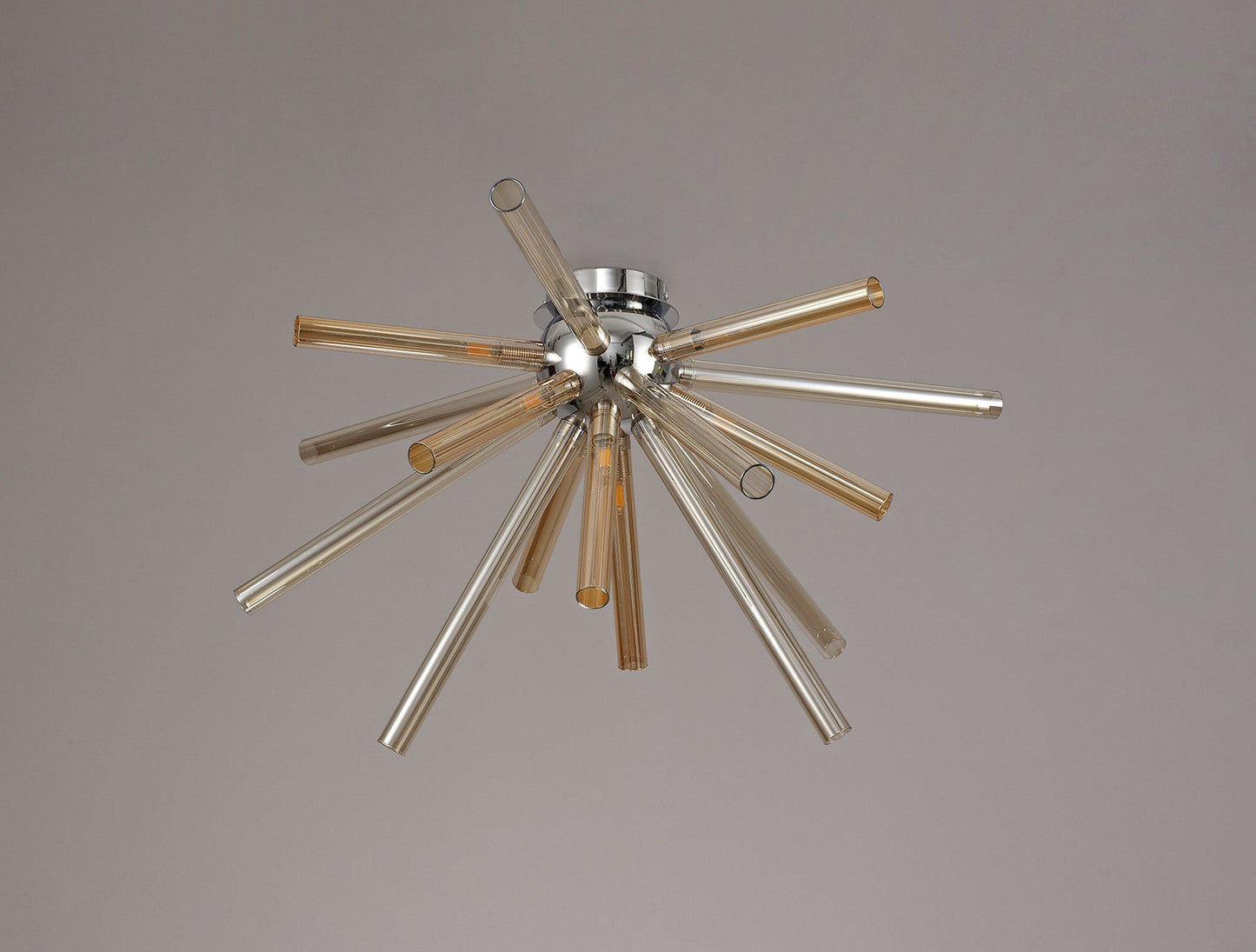 Sandiway Semi-Flush 8 Light G9, Amber & Champagne and Polished Chrome