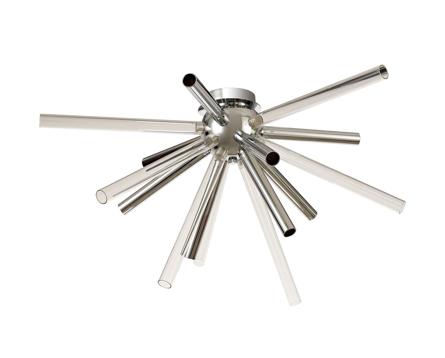 Sandiway Semi-Flush 8 Light G9, Clear & Chrome and Polished Chrome