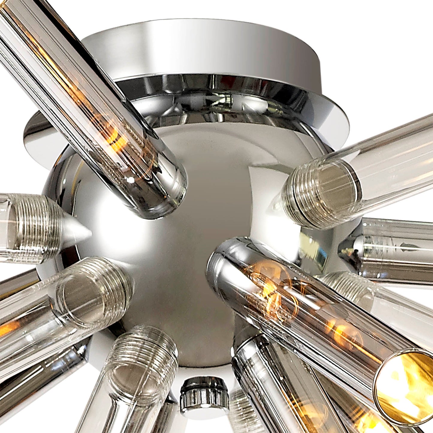 Sandiway Semi-Flush 8 Light G9, Clear & Chrome and Polished Chrome