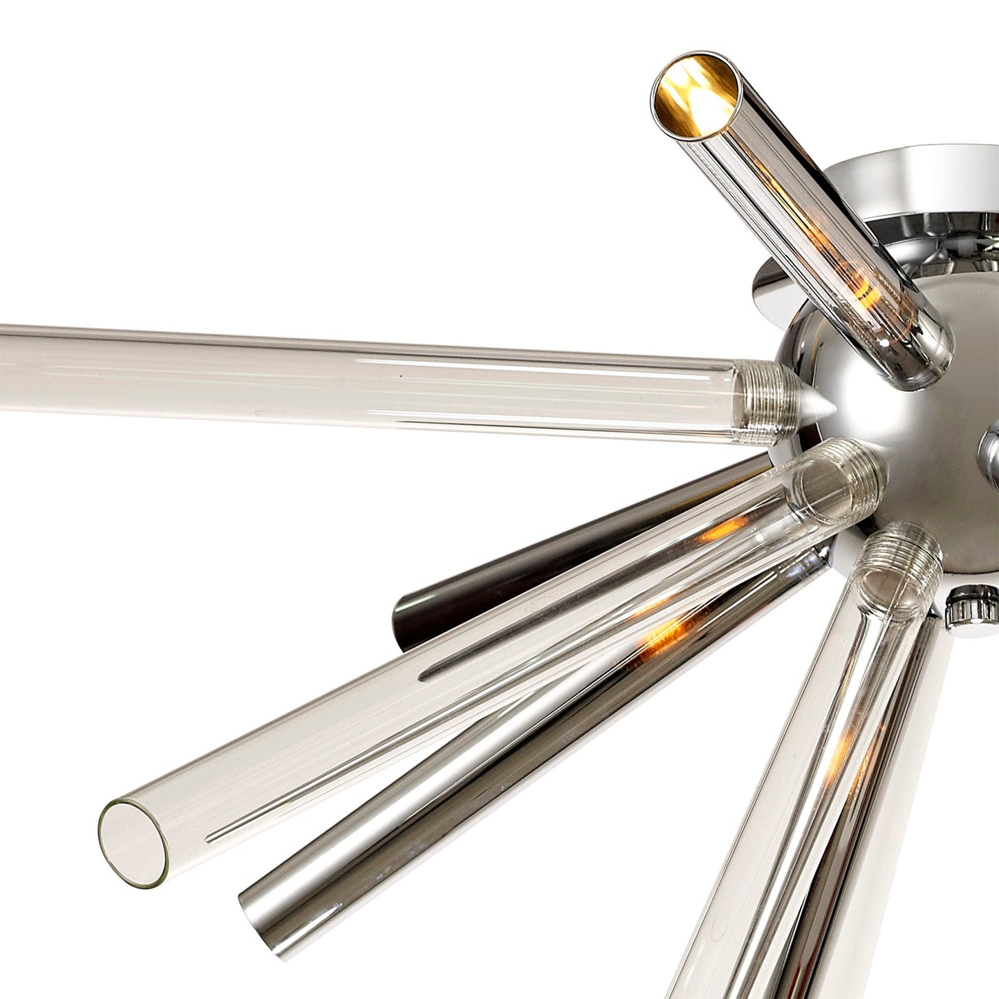 Sandiway Semi-Flush 8 Light G9, Clear & Chrome and Polished Chrome