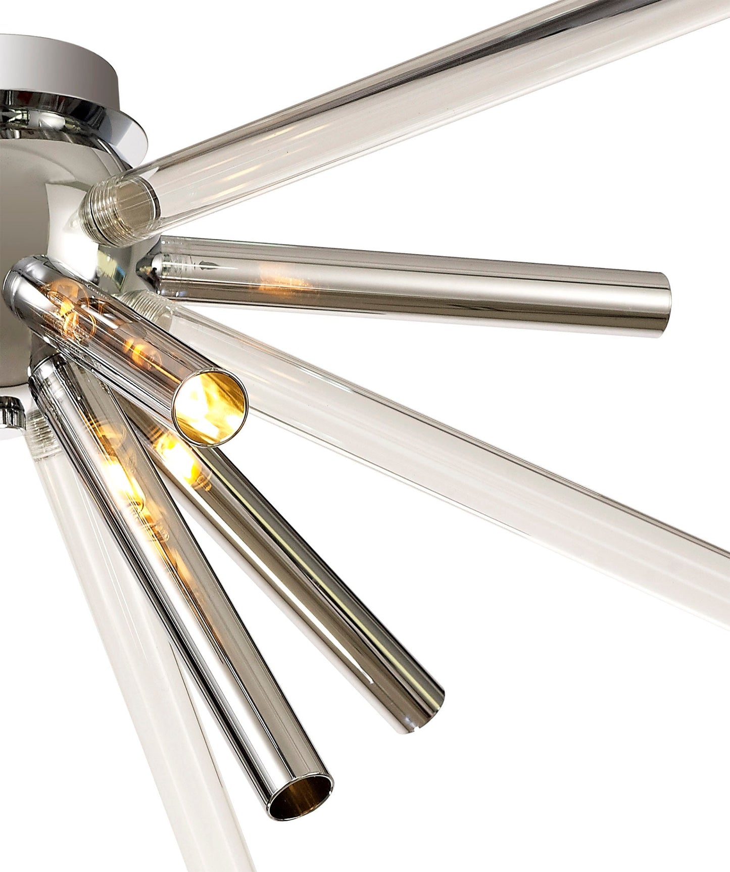 Sandiway Semi-Flush 8 Light G9, Clear & Chrome and Polished Chrome