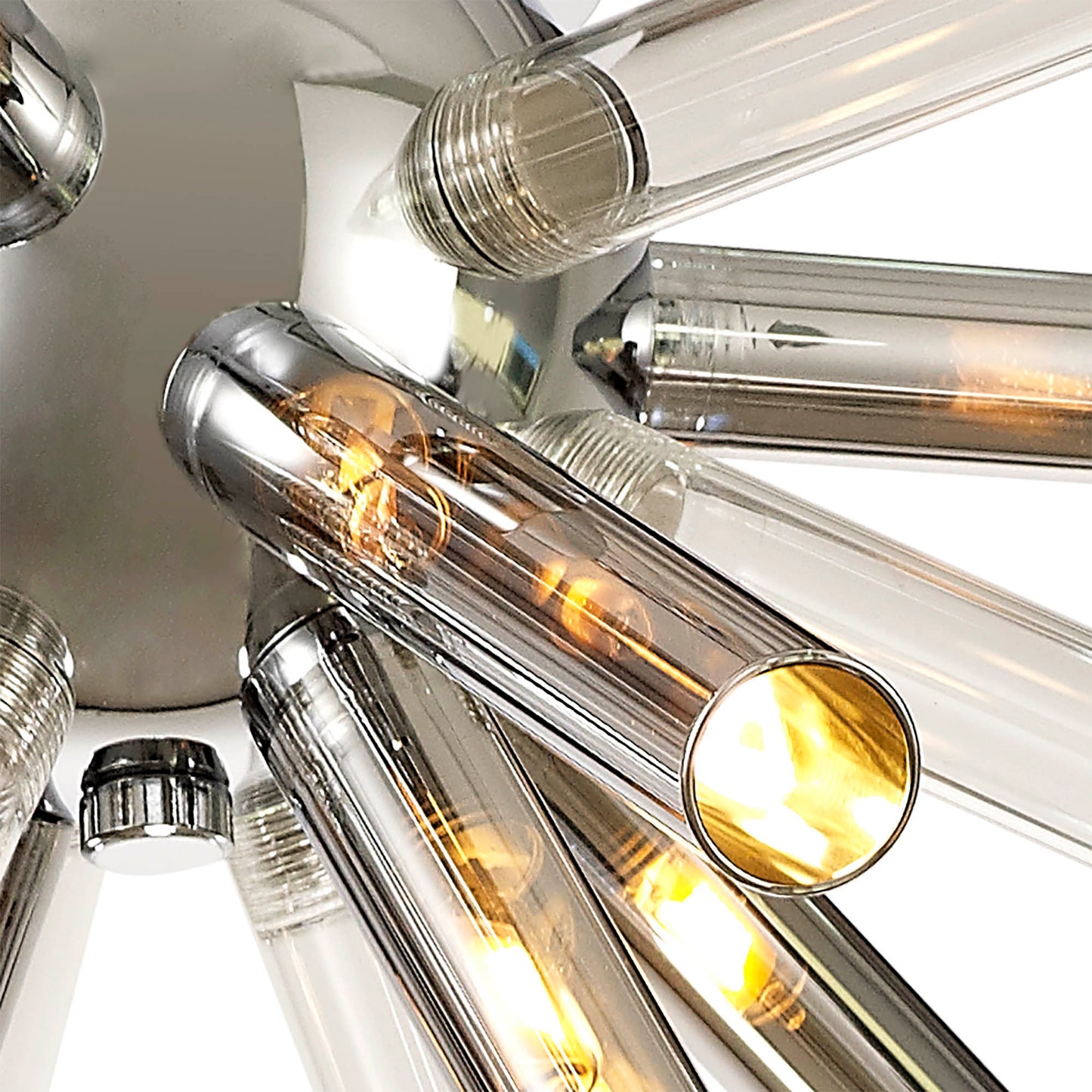 Sandiway Semi-Flush 8 Light G9, Clear & Chrome and Polished Chrome