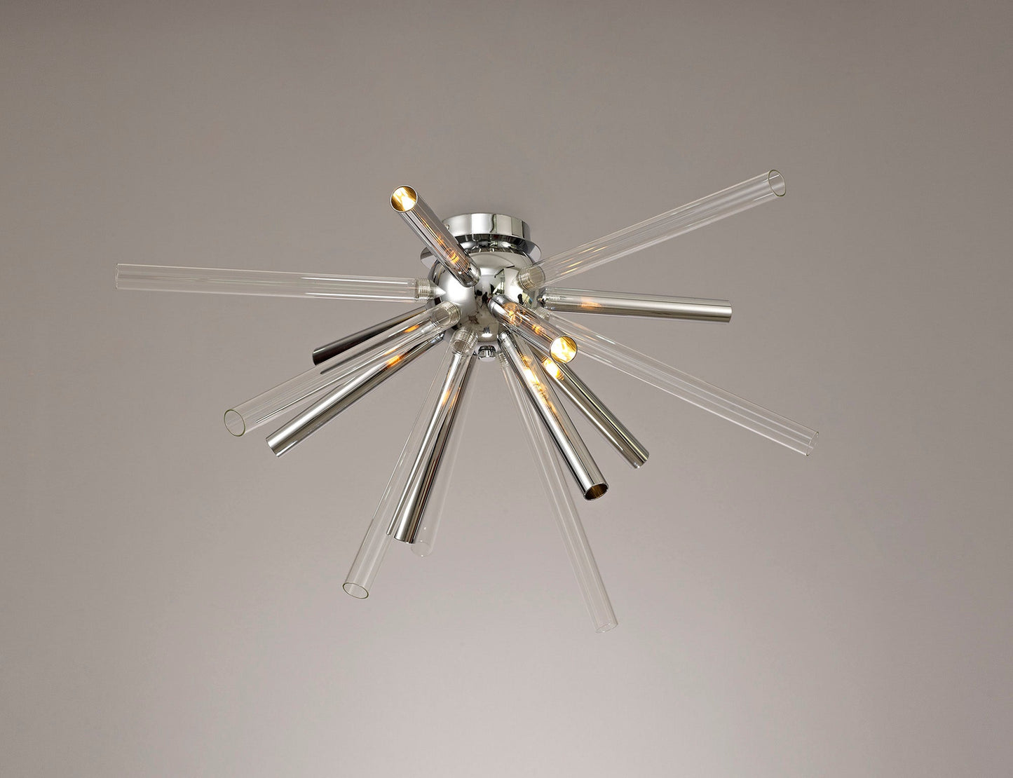 Sandiway Semi-Flush 8 Light G9, Clear & Chrome and Polished Chrome