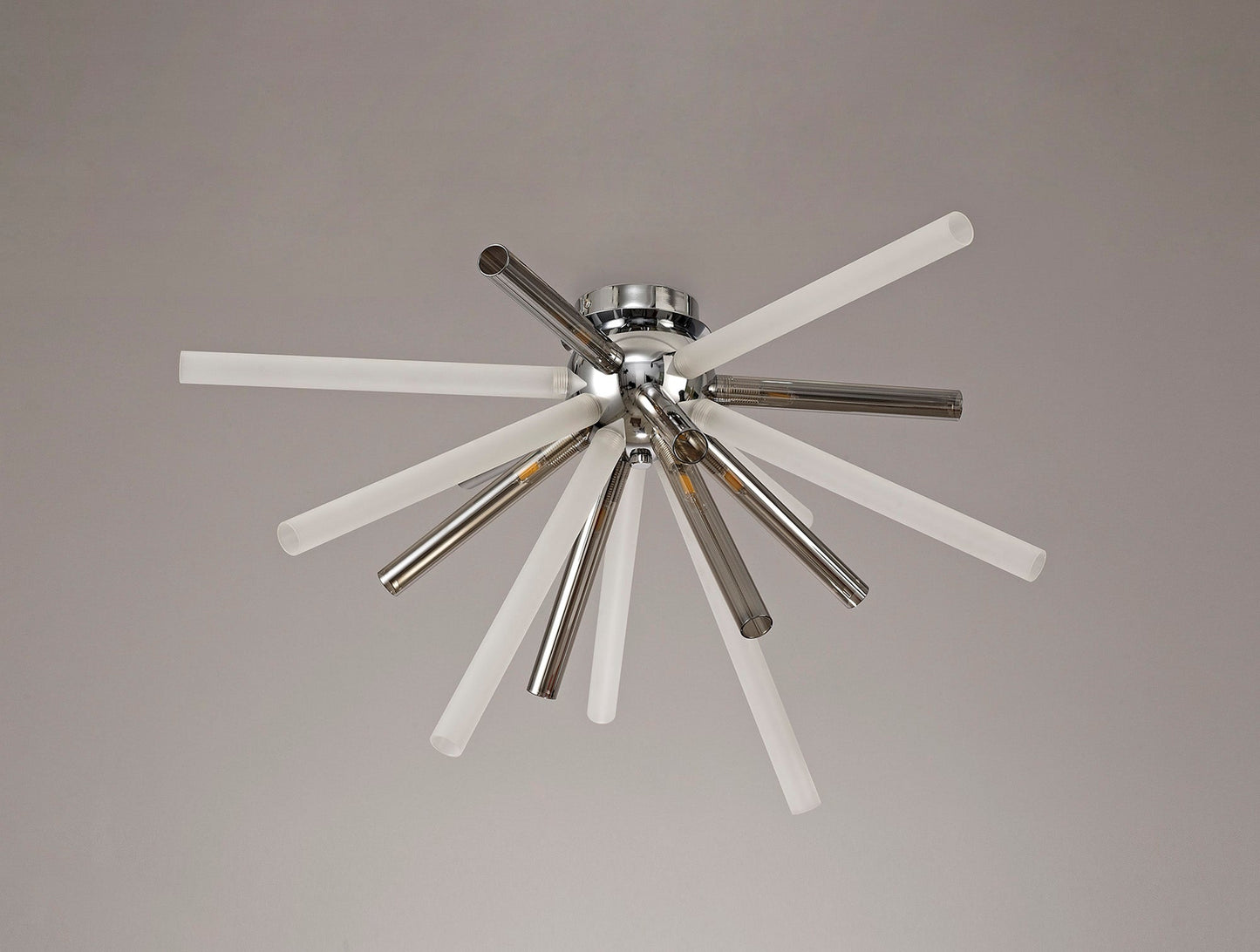 Sandiway Semi-Flush 8 Light G9, Smoked & Frosted and Polished Chrome
