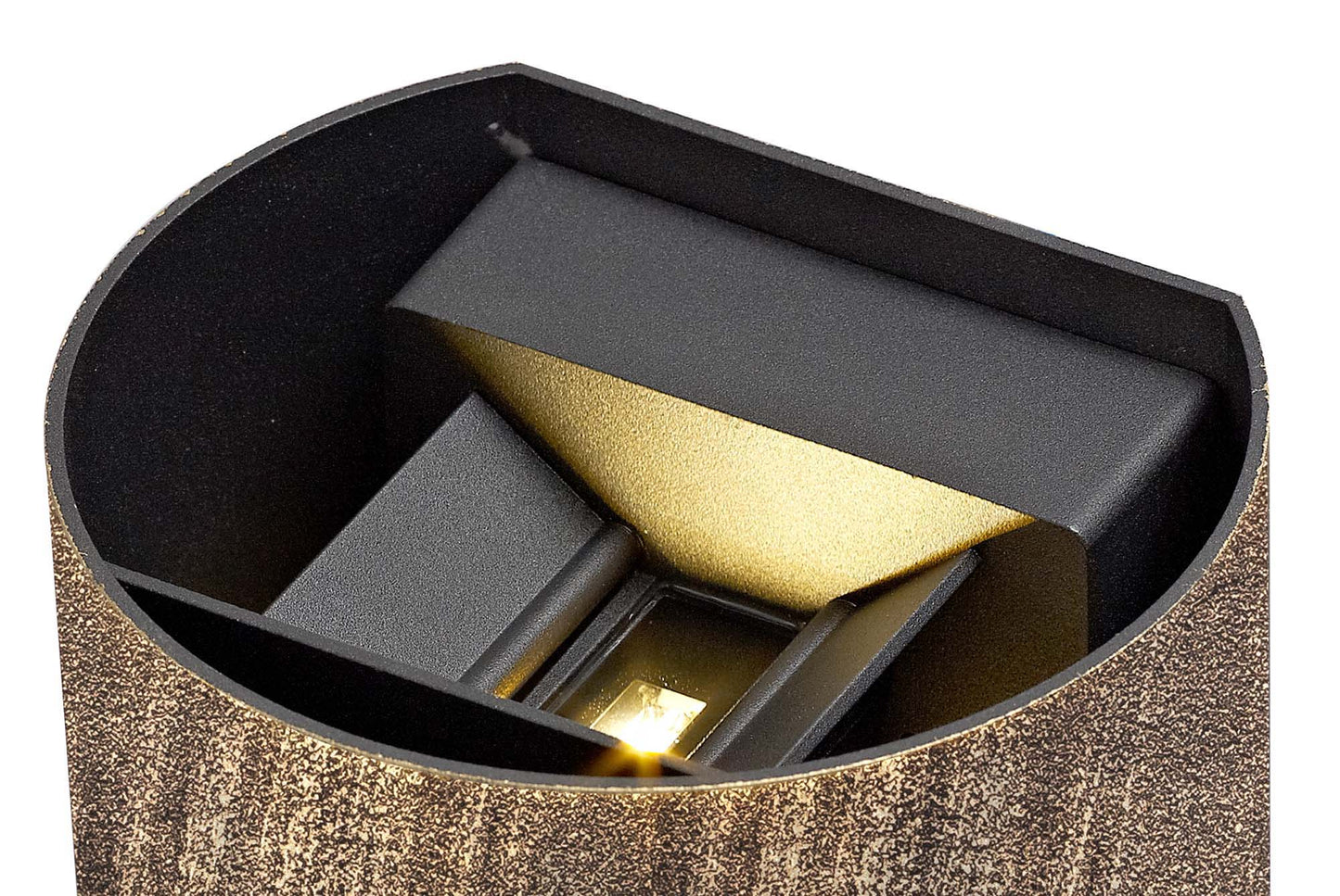 Selby Up & Downward Lighting Wall Lamp, 2 x 3W LED, 3000K, 410lm, IP54, Black and Gold, 3yrs Warranty