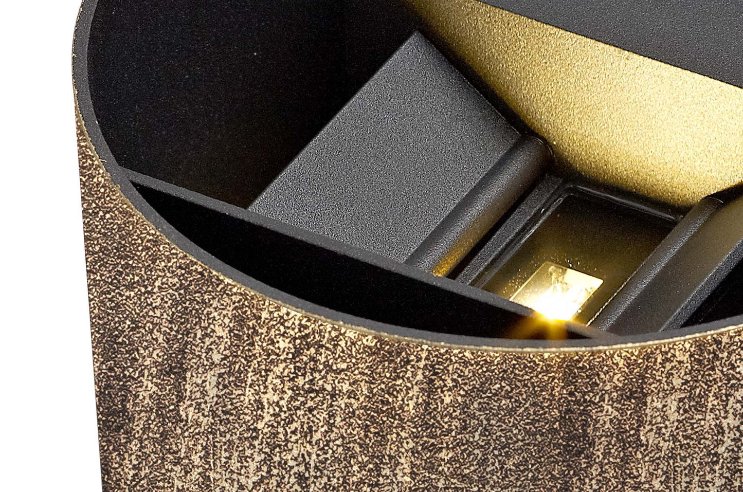 Selby Up & Downward Lighting Wall Lamp, 2 x 3W LED, 3000K, 410lm, IP54, Black and Gold, 3yrs Warranty